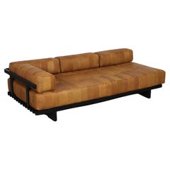 Vintage De Sede DS-80 daybed in cognac patchwork leather, Switzerland 1970s