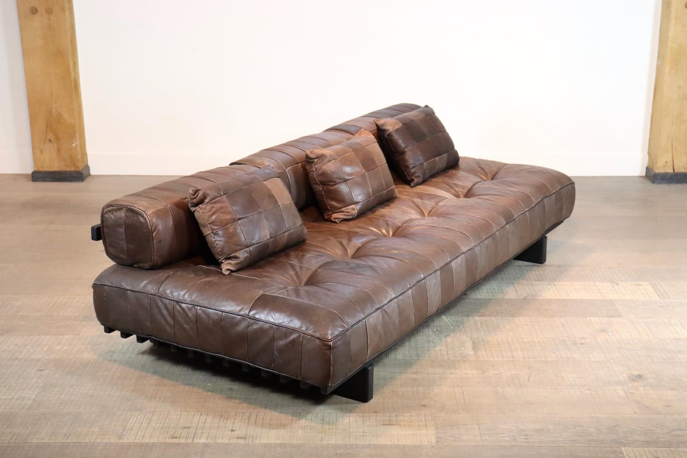 Leather De Sede DS-80 Patchwork Daybed, 1970s