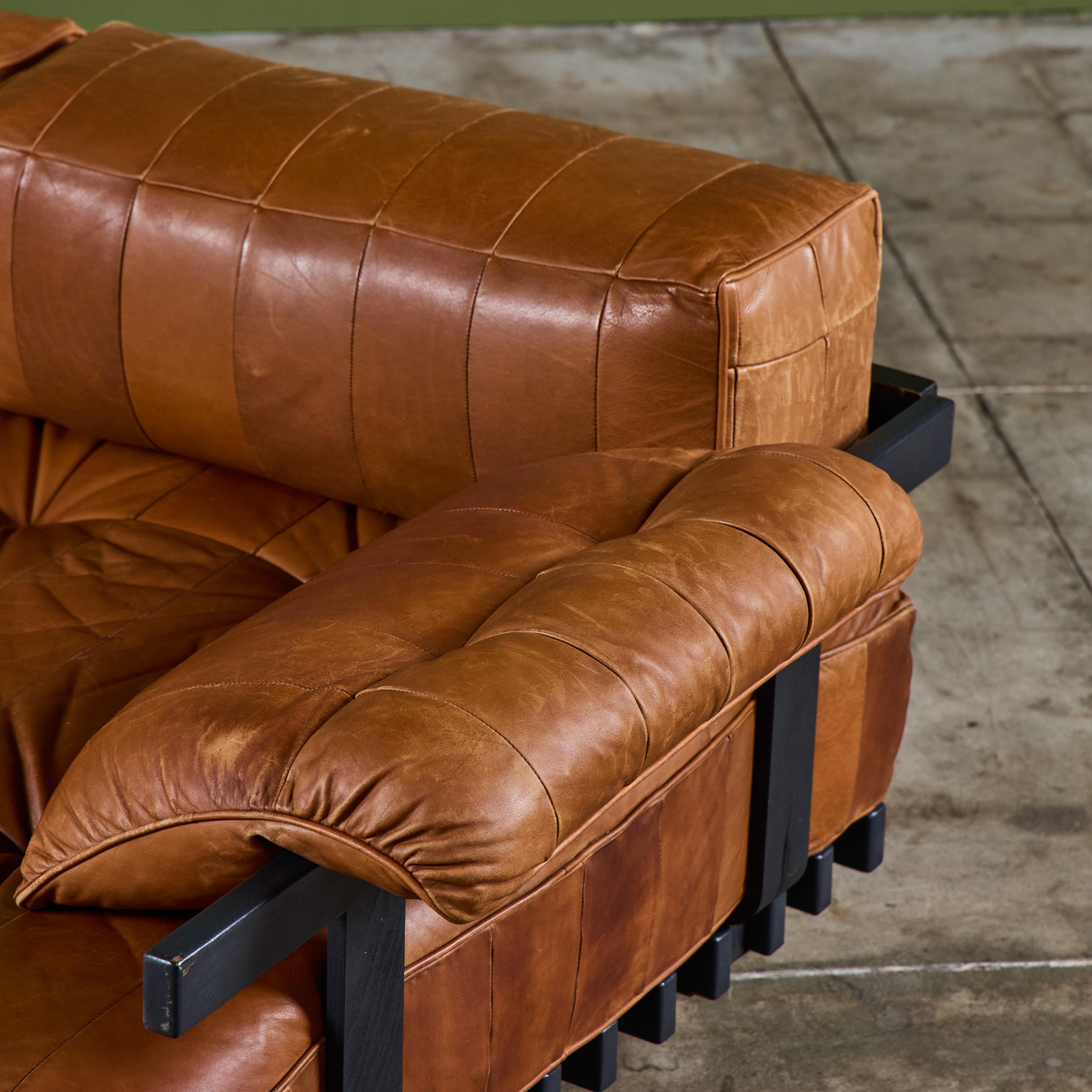 De Sede DS 80 Lit de jour en cuir patchwork avec Bolsters en vente 6