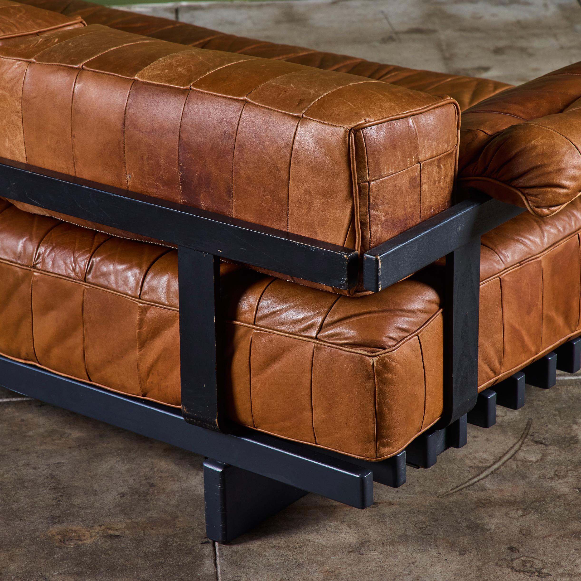De Sede DS 80 Lit de jour en cuir patchwork avec Bolsters en vente 11