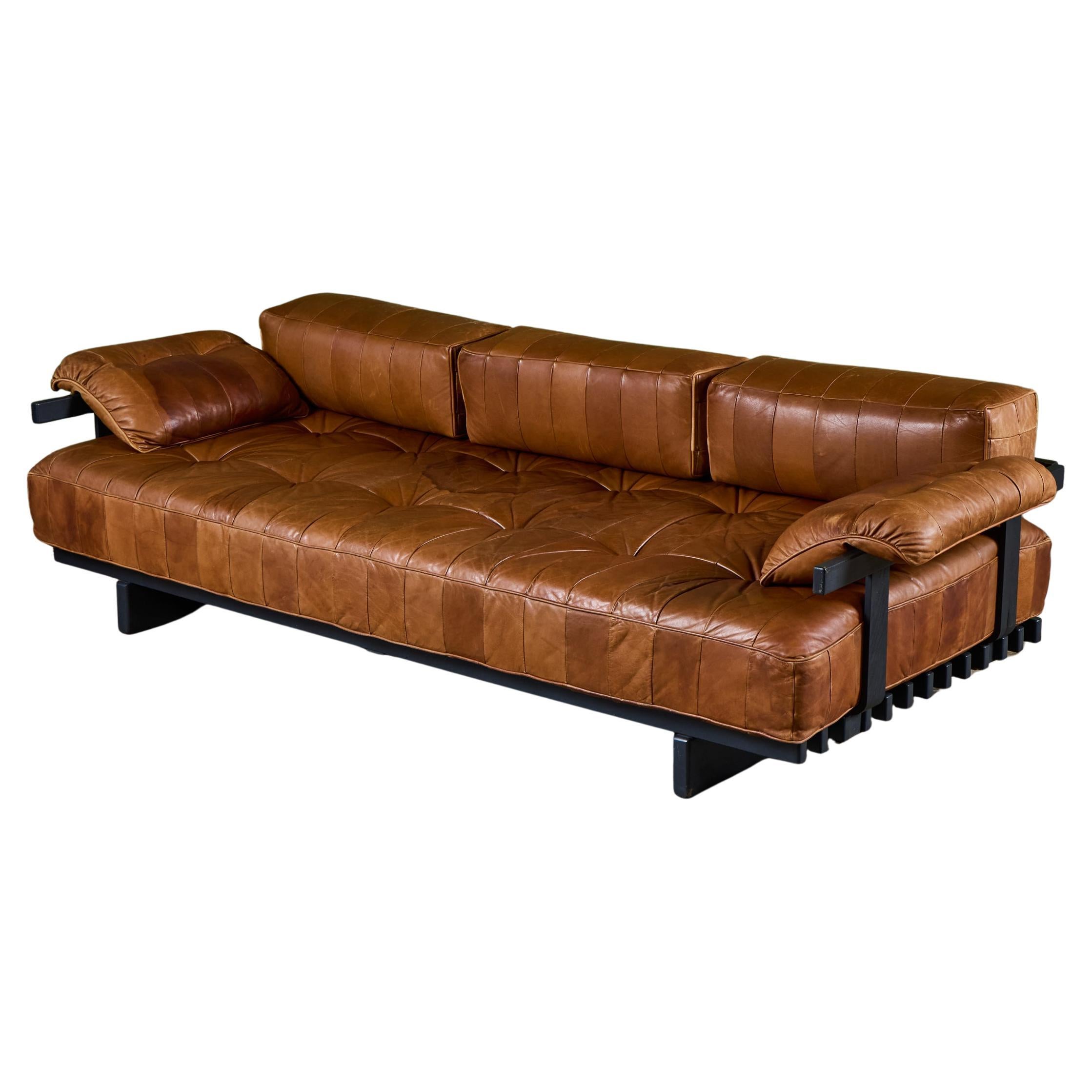 De Sede DS 80 Lit de jour en cuir patchwork avec Bolsters en vente