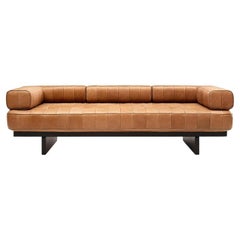 De Sede DS 80 Three-Seat Sofa in Nougat Upholstery by De Sede Design Team
