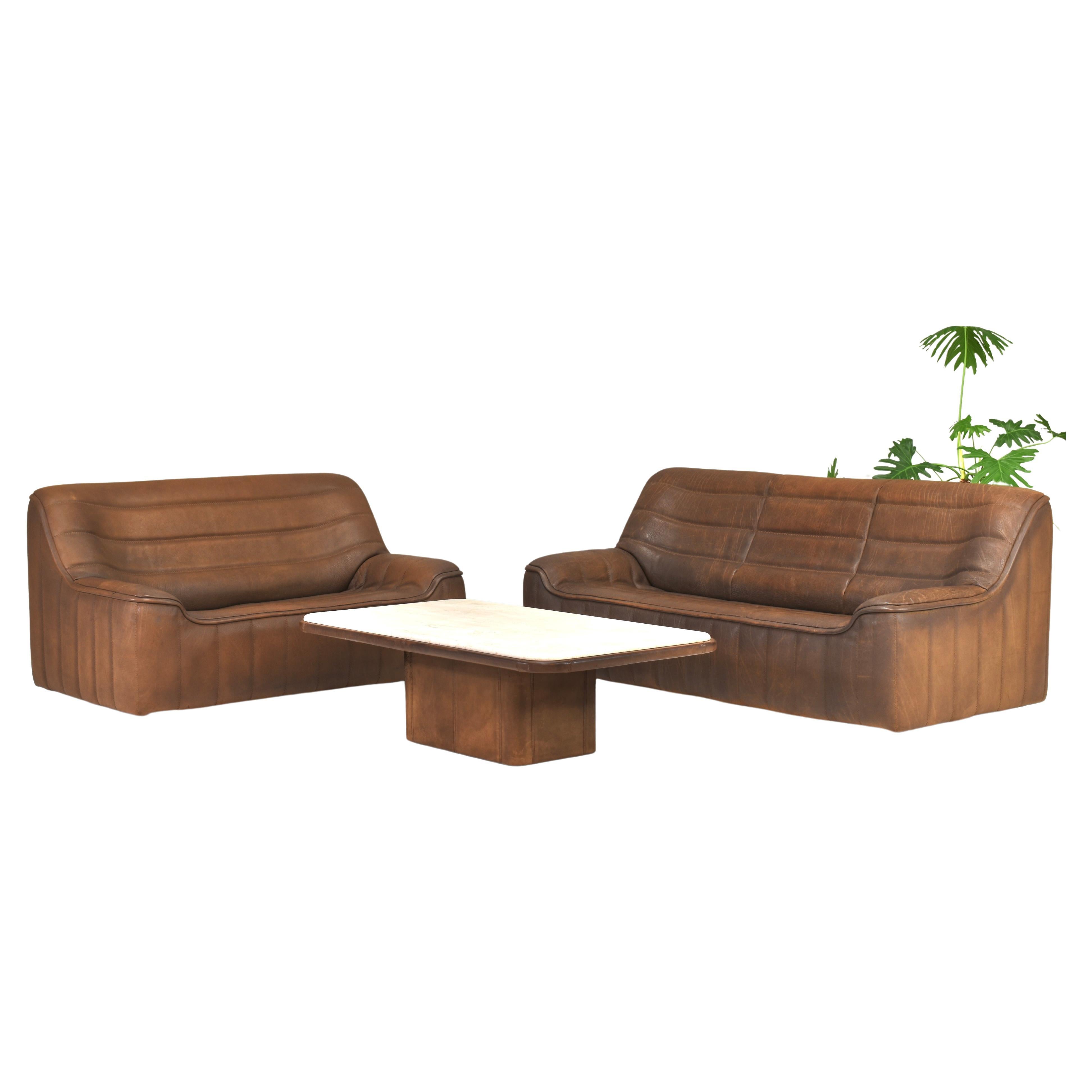 De Sede DS-84 Living room set in Tan Buffalo leather – Switzerland, circa 1970 For Sale