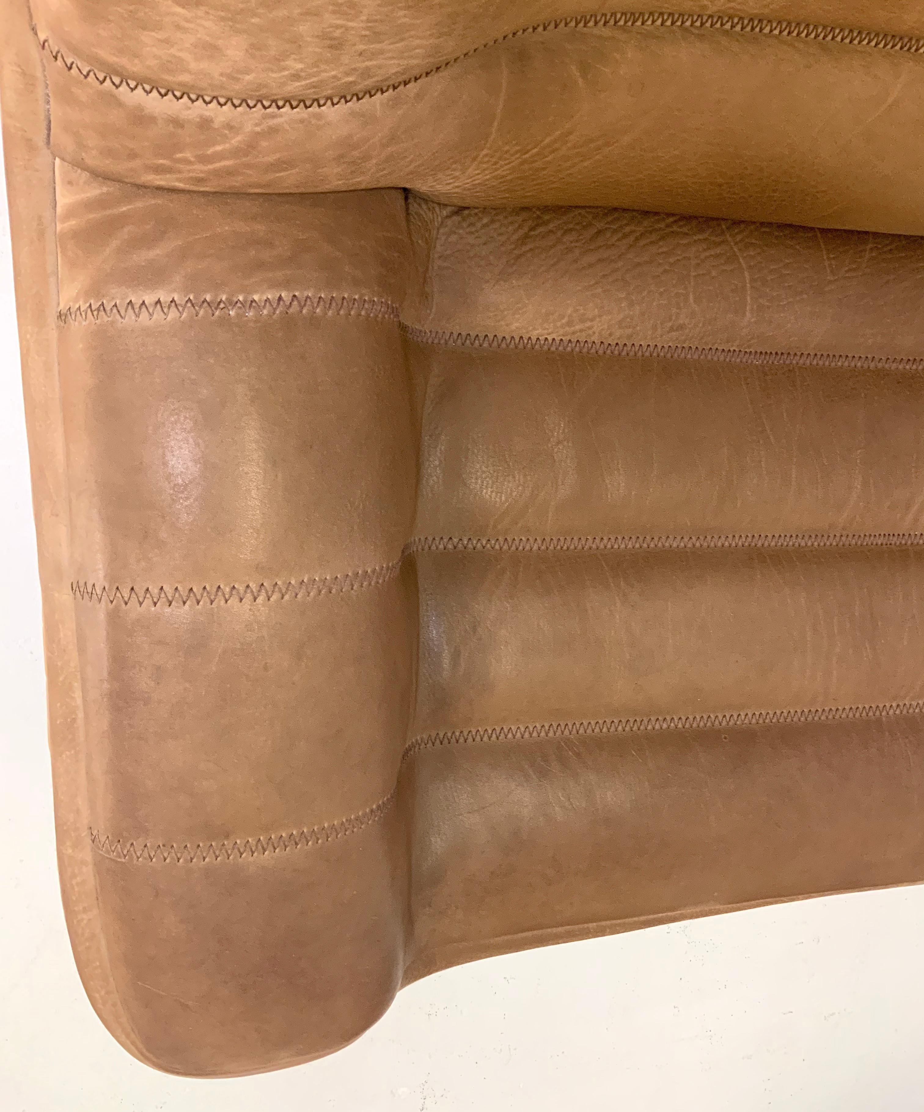 De Sede DS-84 Vintage Thick Buffalo Neck 2-Seat Leather Loveseat Sofa, 1970s 1