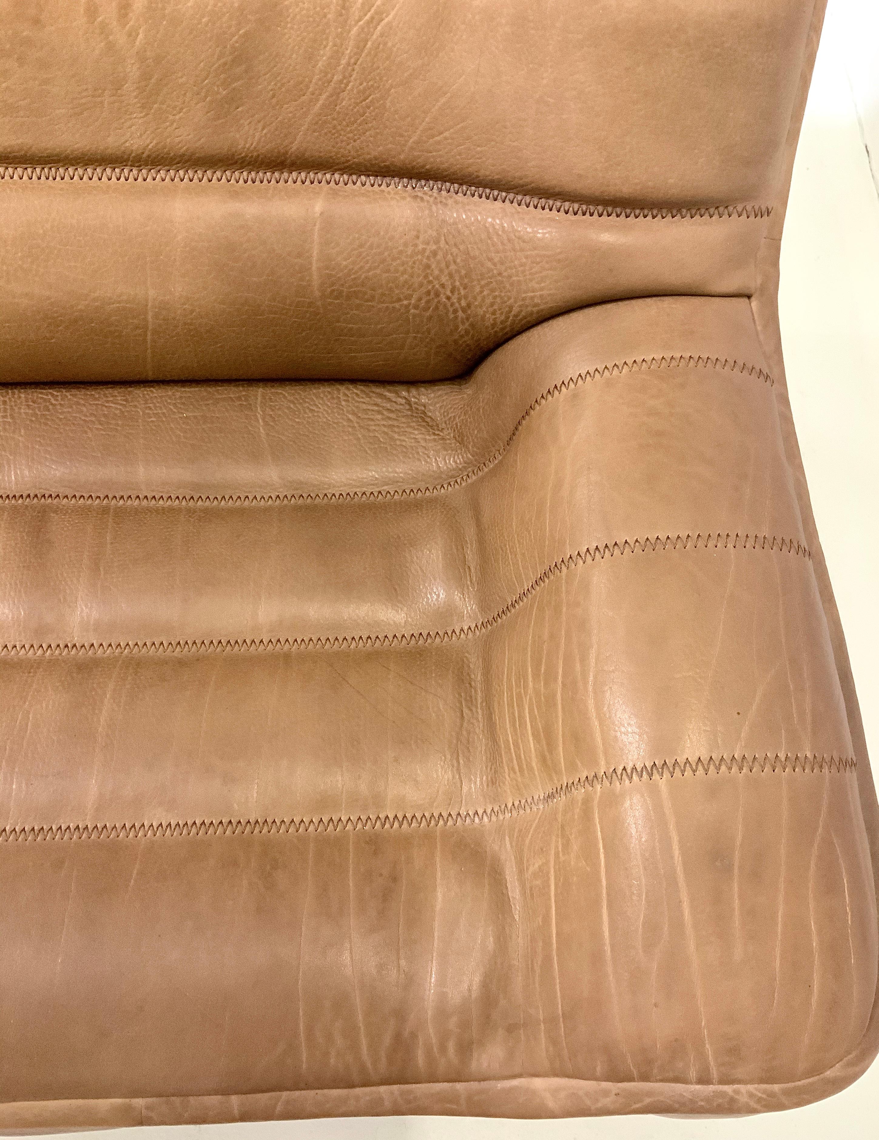 De Sede DS-84 Vintage Thick Buffalo Neck 2-Seat Leather Loveseat Sofa, 1970s 1