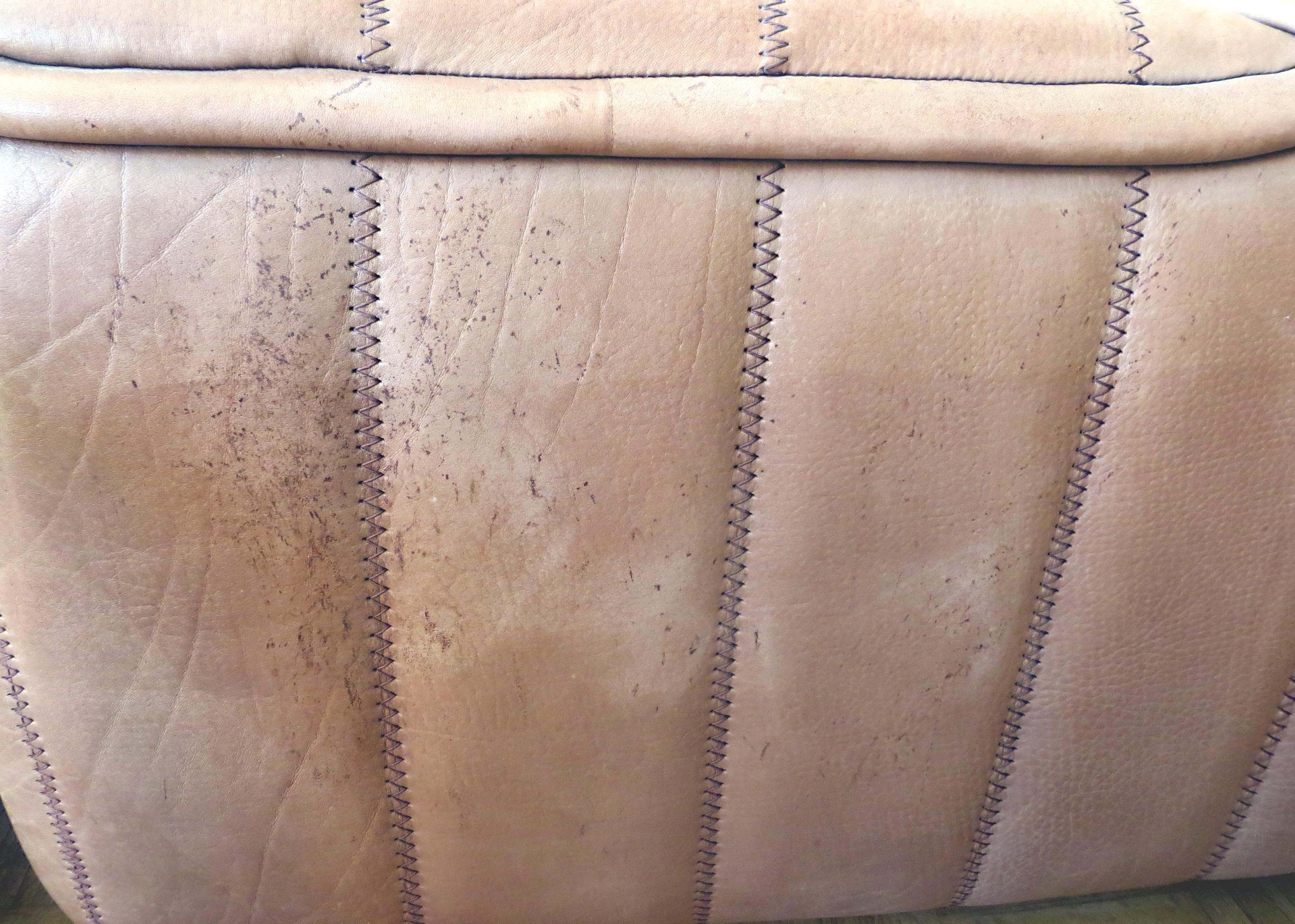 De Sede DS-84 Vintage Thick Buffalo Neck Leather 3-Seat Sofa, 1970s 10