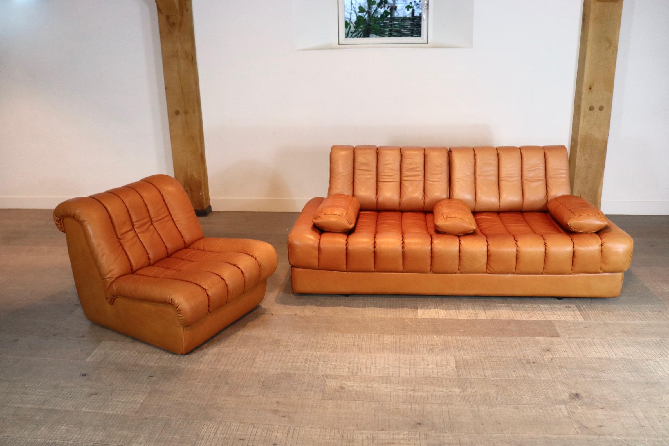De Sede DS-85 Daybed and Lounge Chair in Cognac Leather, 1960s 6