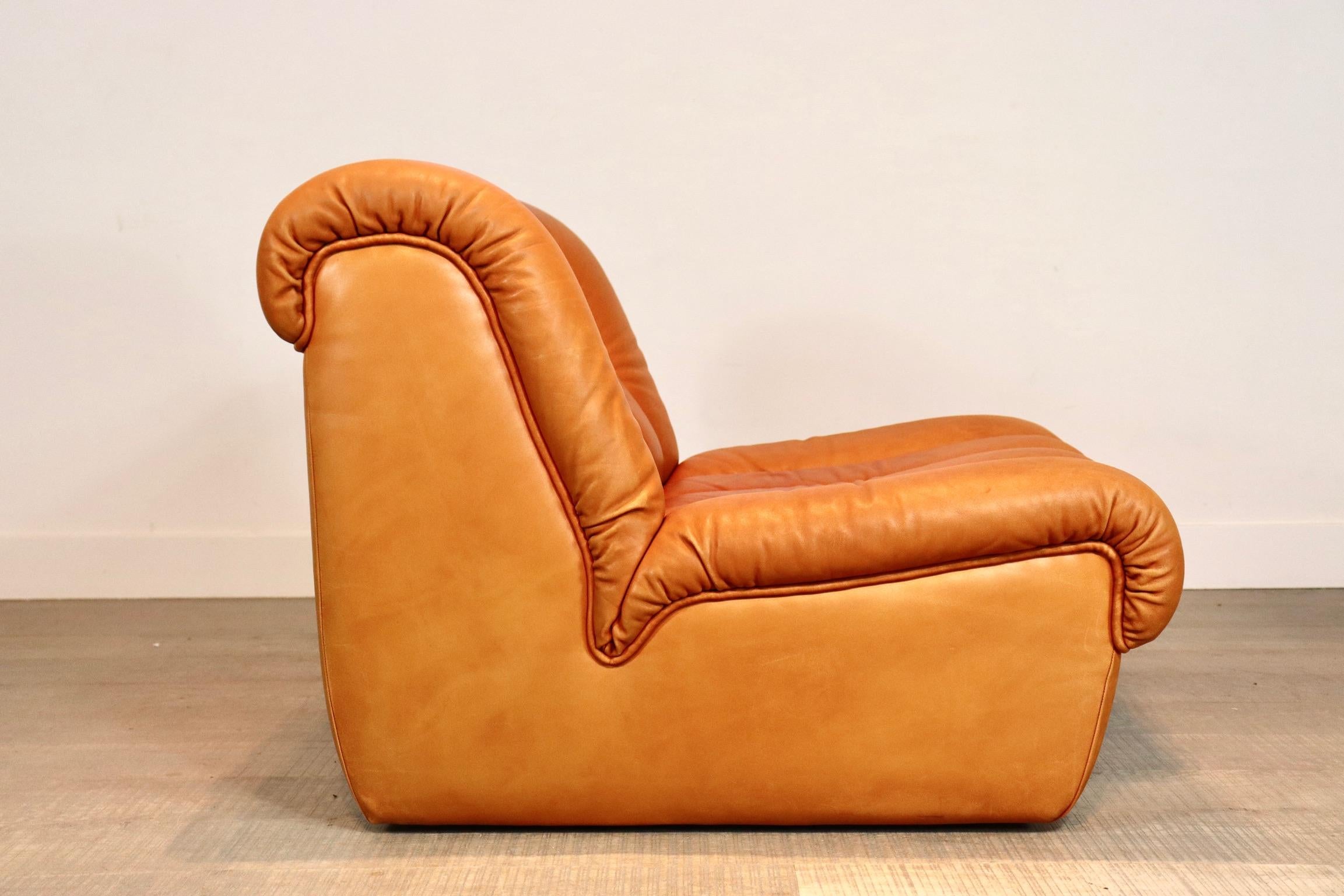 Mid-20th Century De Sede DS-85 Daybed and Lounge Chair in Cognac Leather, 1960s