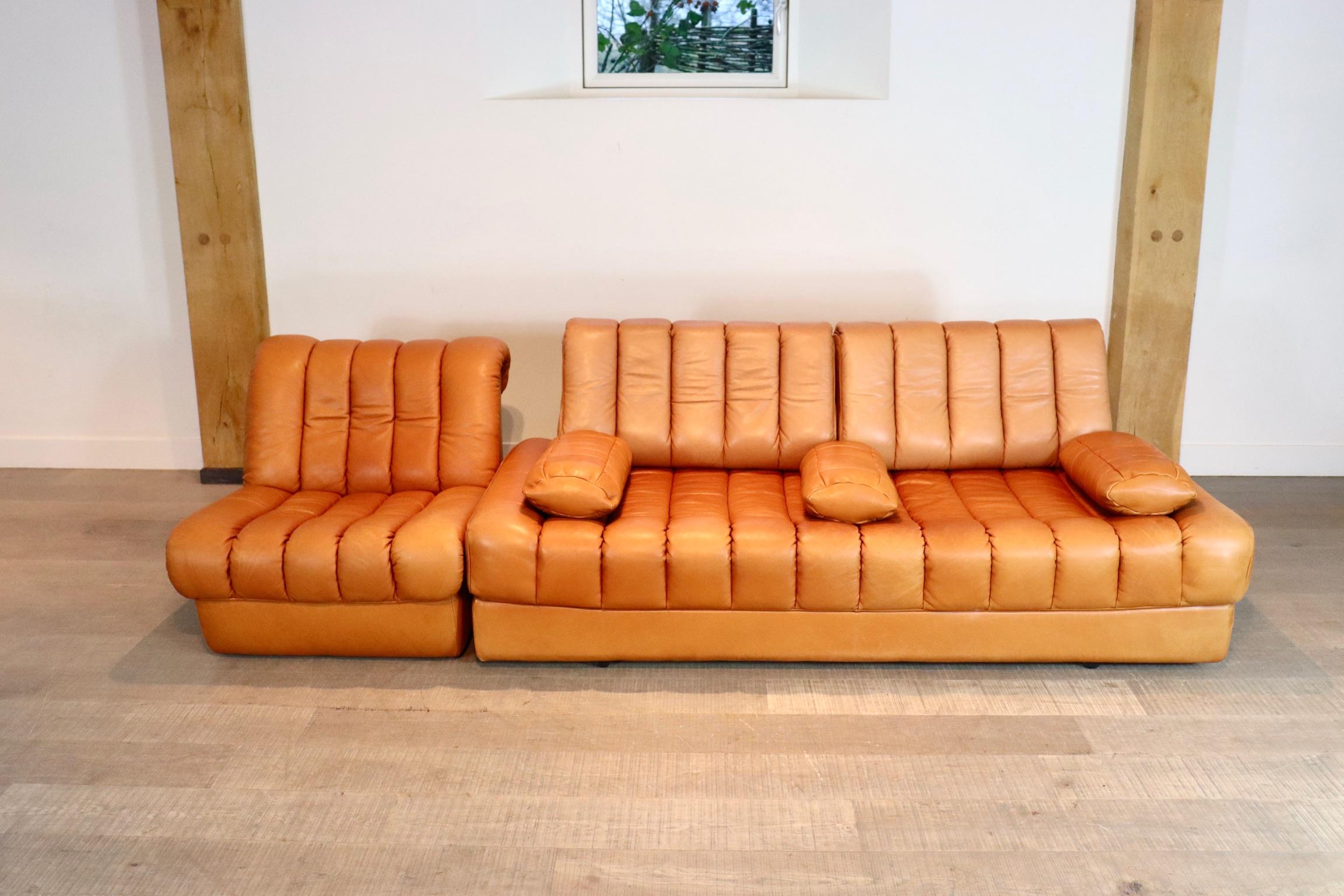De Sede DS-85 Daybed and Lounge Chair in Cognac Leather, 1960s 4