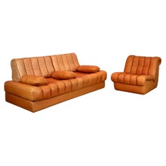 De Sede DS-85 Daybed and Lounge Chair in Cognac Leather, 1960s