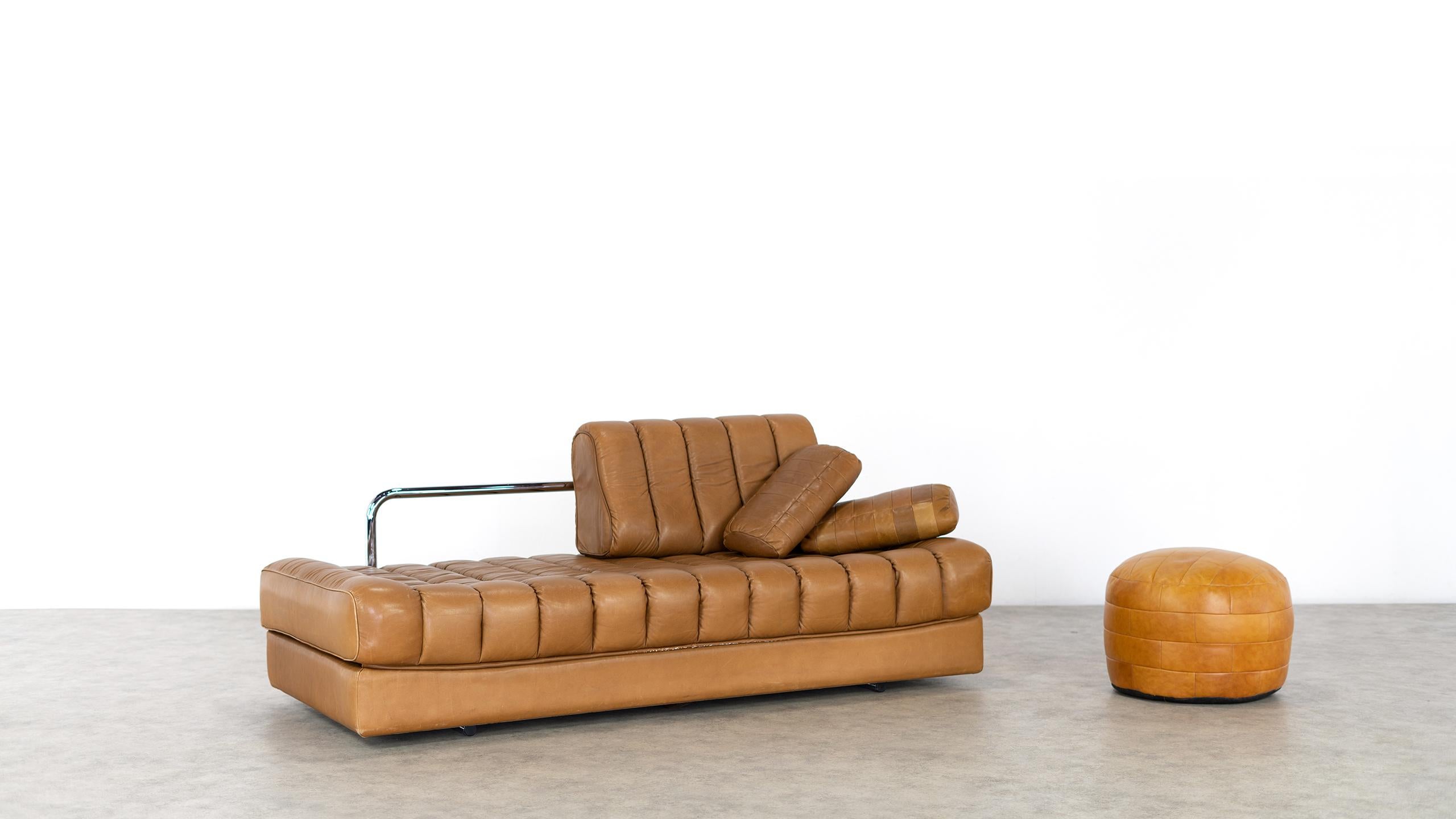 De Sede, DS 85 Daybed & Sofa, 1975 Swiss Vintage, Cognac Leather Vintage 12
