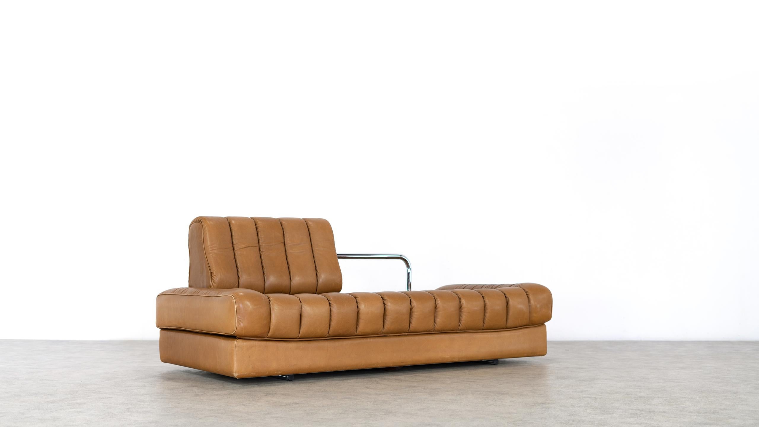 Late 20th Century De Sede, DS 85 Daybed & Sofa, 1975 Swiss Vintage, Cognac Leather Vintage