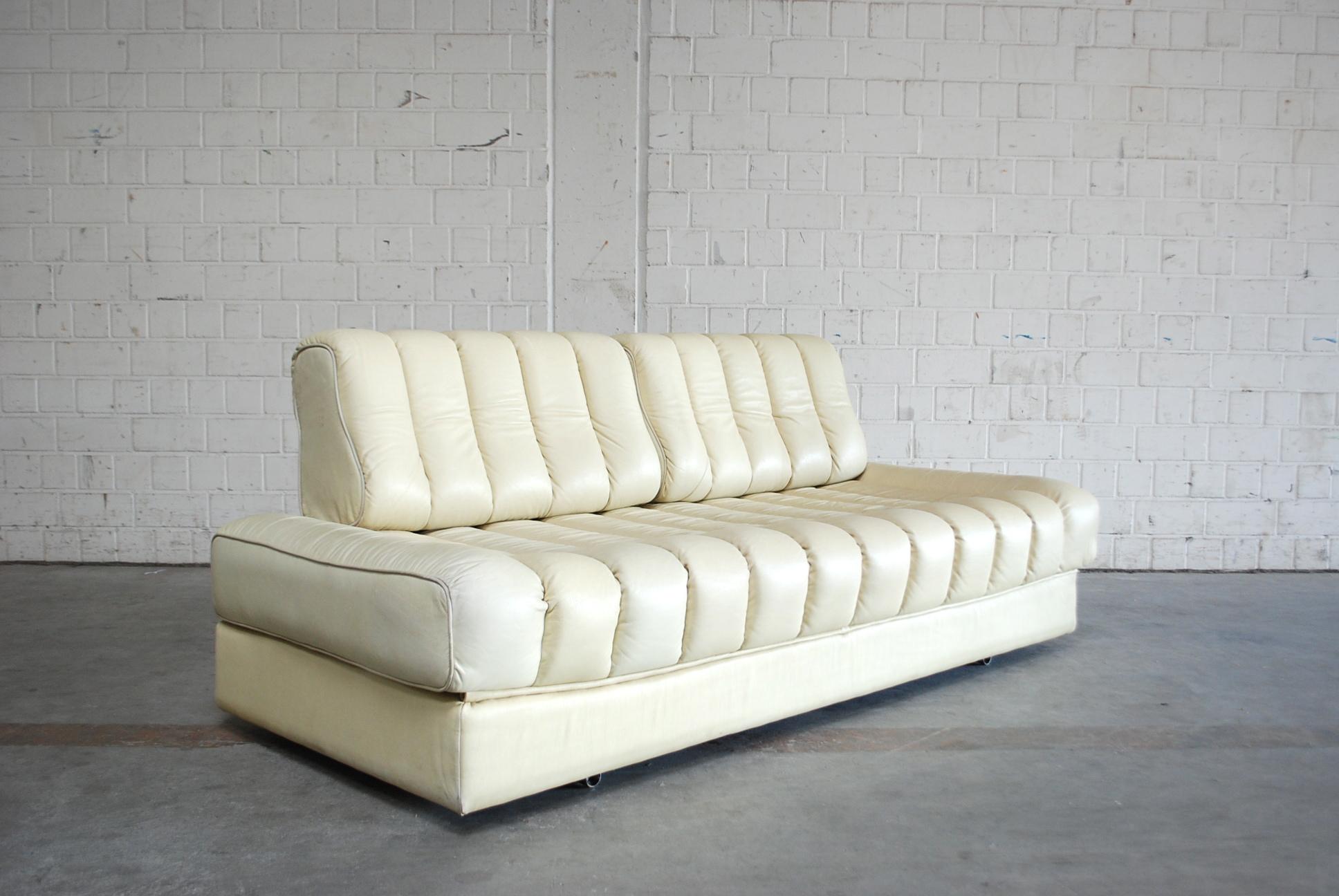 De Sede DS 85 Natural  Daybed Leather Sofa Ecru Crème White 10