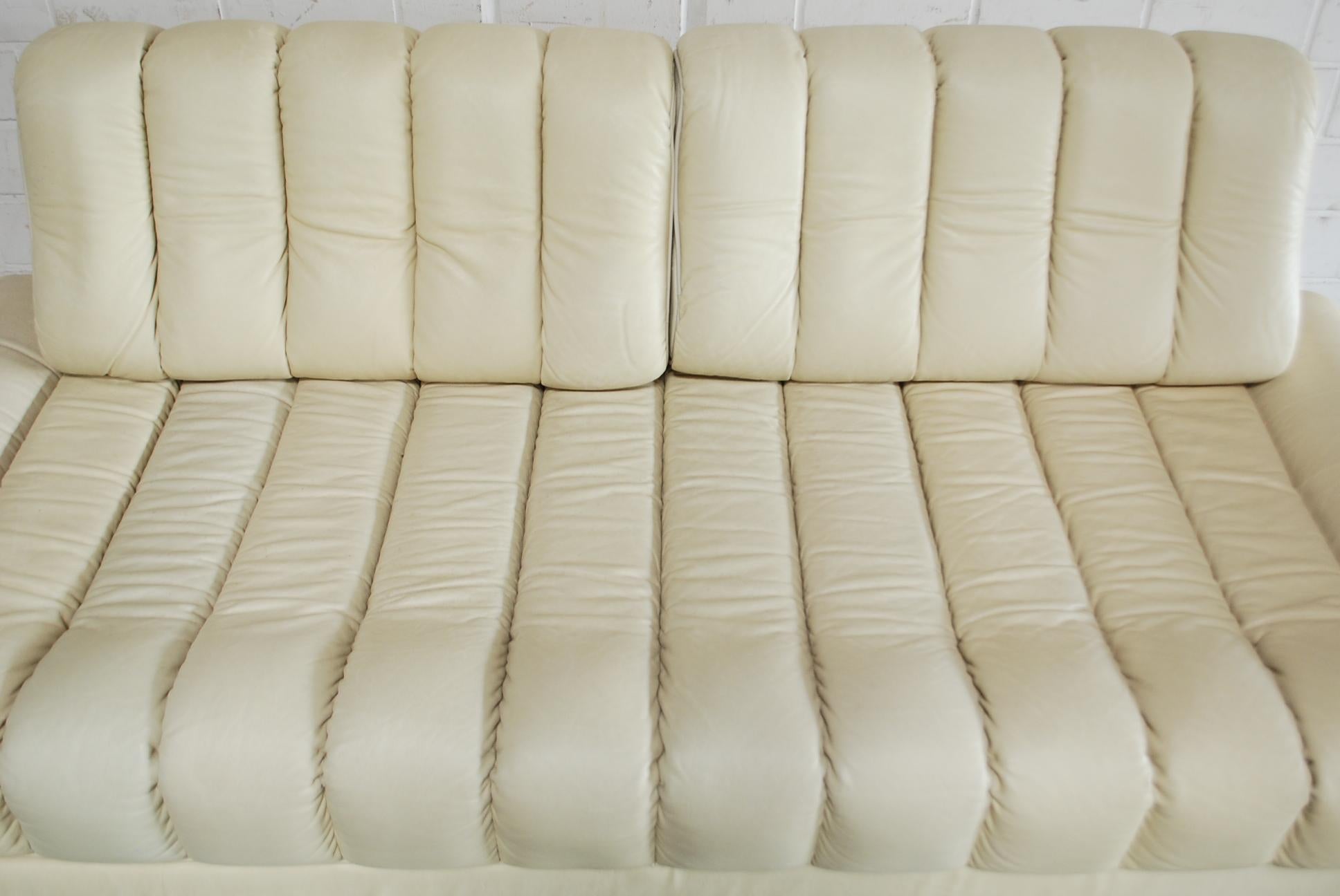 Modern De Sede DS 85 Natural  Daybed Leather Sofa Ecru Crème White