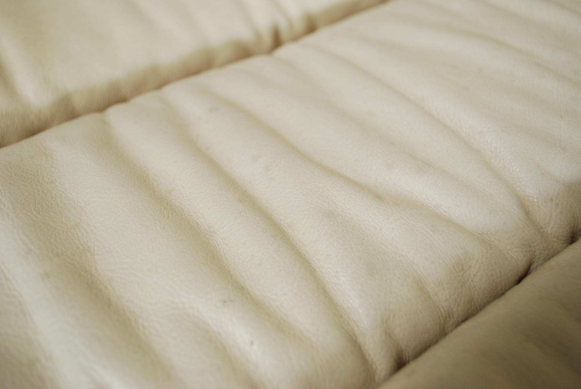 Swiss De Sede DS 85 Natural  Daybed Leather Sofa Ecru Crème White