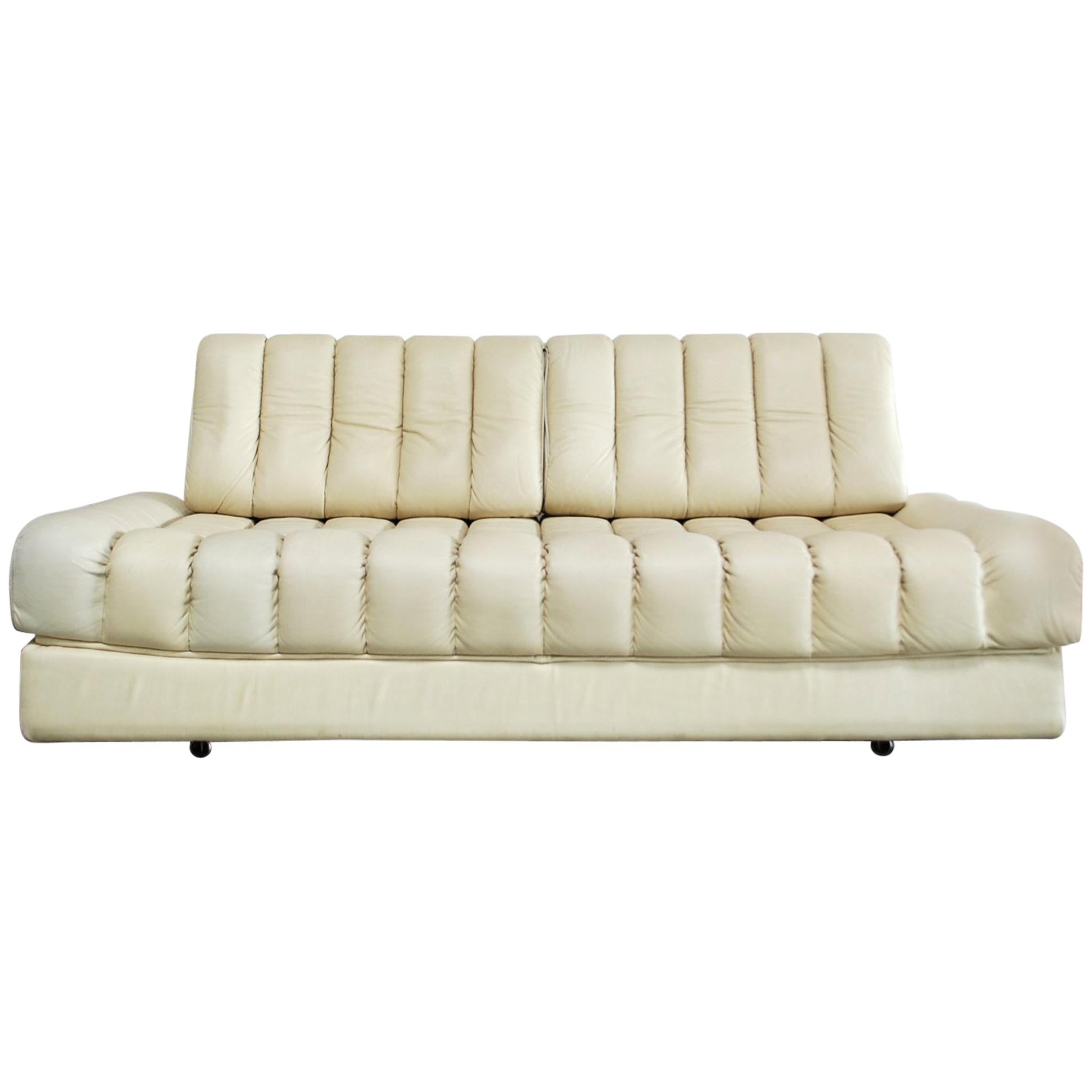 De Sede DS 85 Natural  Daybed Leather Sofa Ecru Crème White