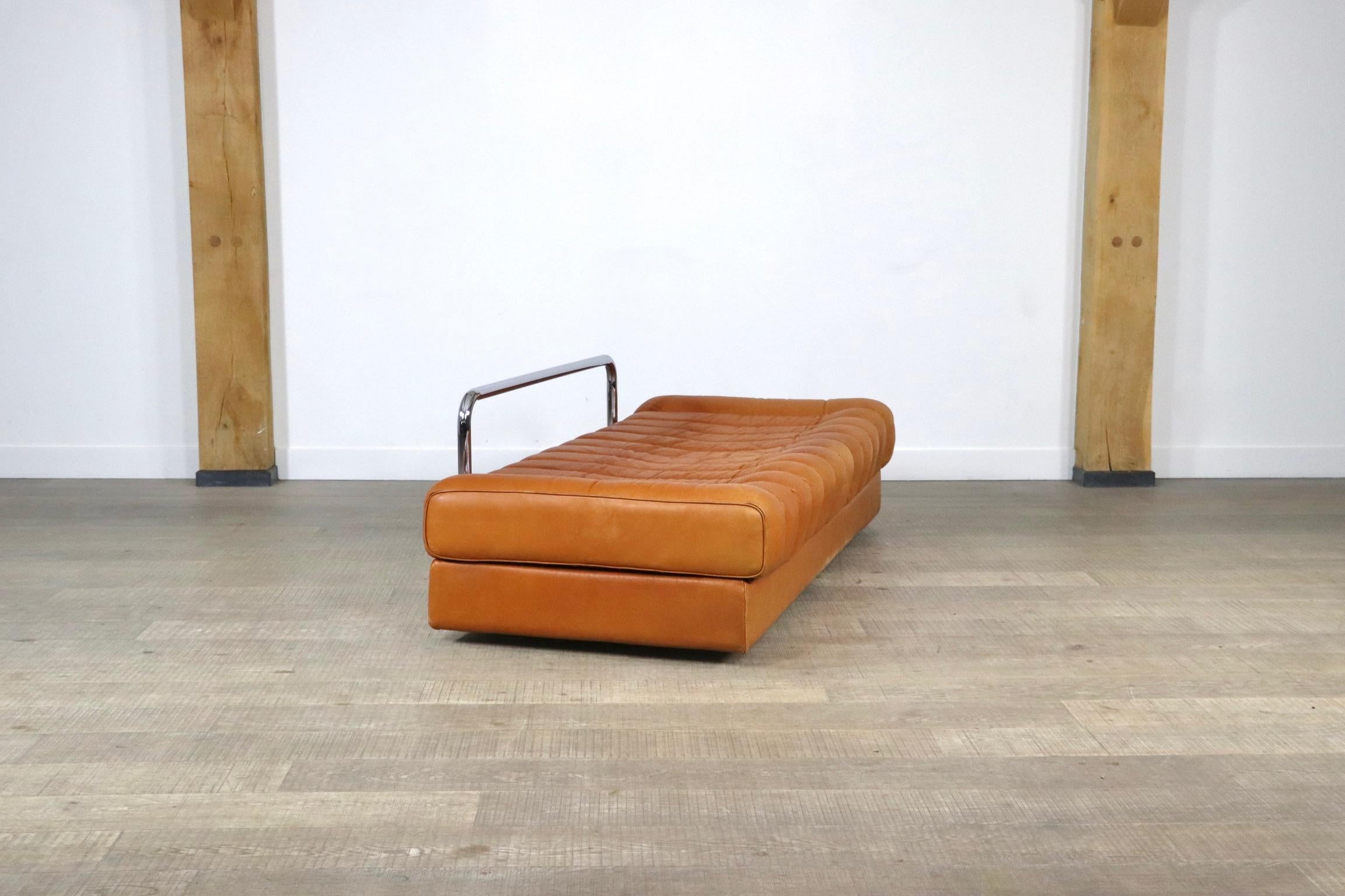 De Sede DS-85 Sofa in Cognac Leather and Chrome, 1960s 6