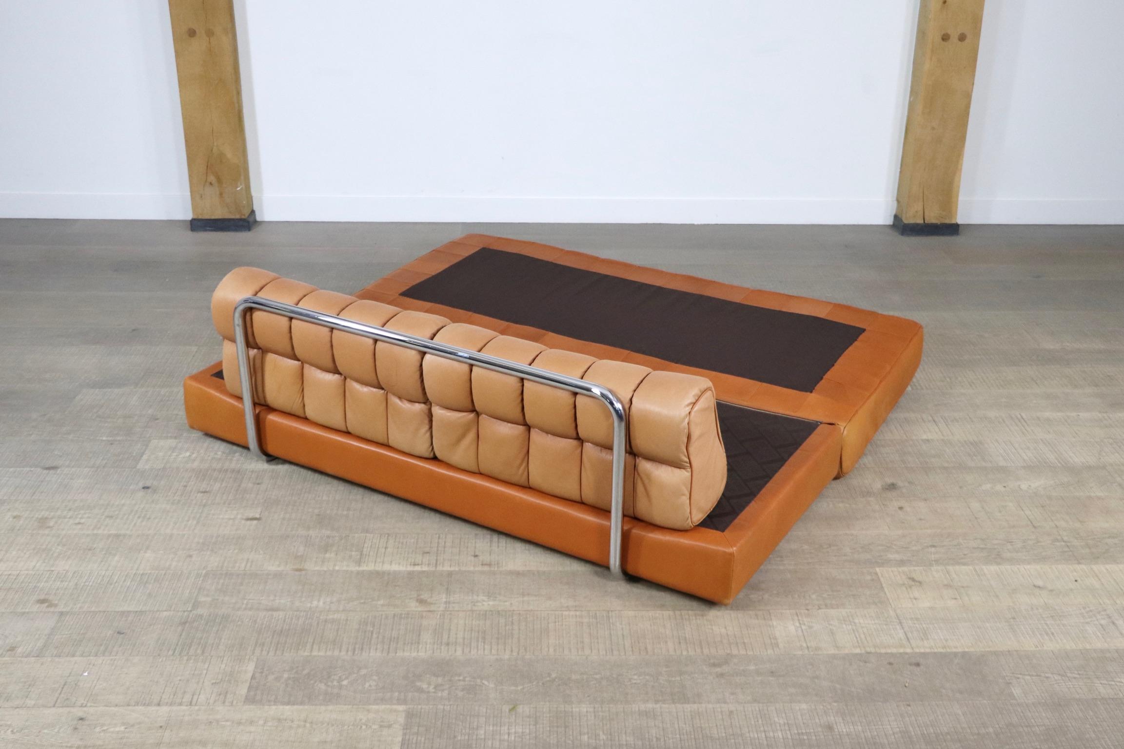 De Sede DS-85 Sofa in Cognac Leather and Chrome, 1960s 2