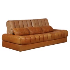 Vintage De Sede DS-85 Sofa in Cognac Leather and Chrome, 1960s