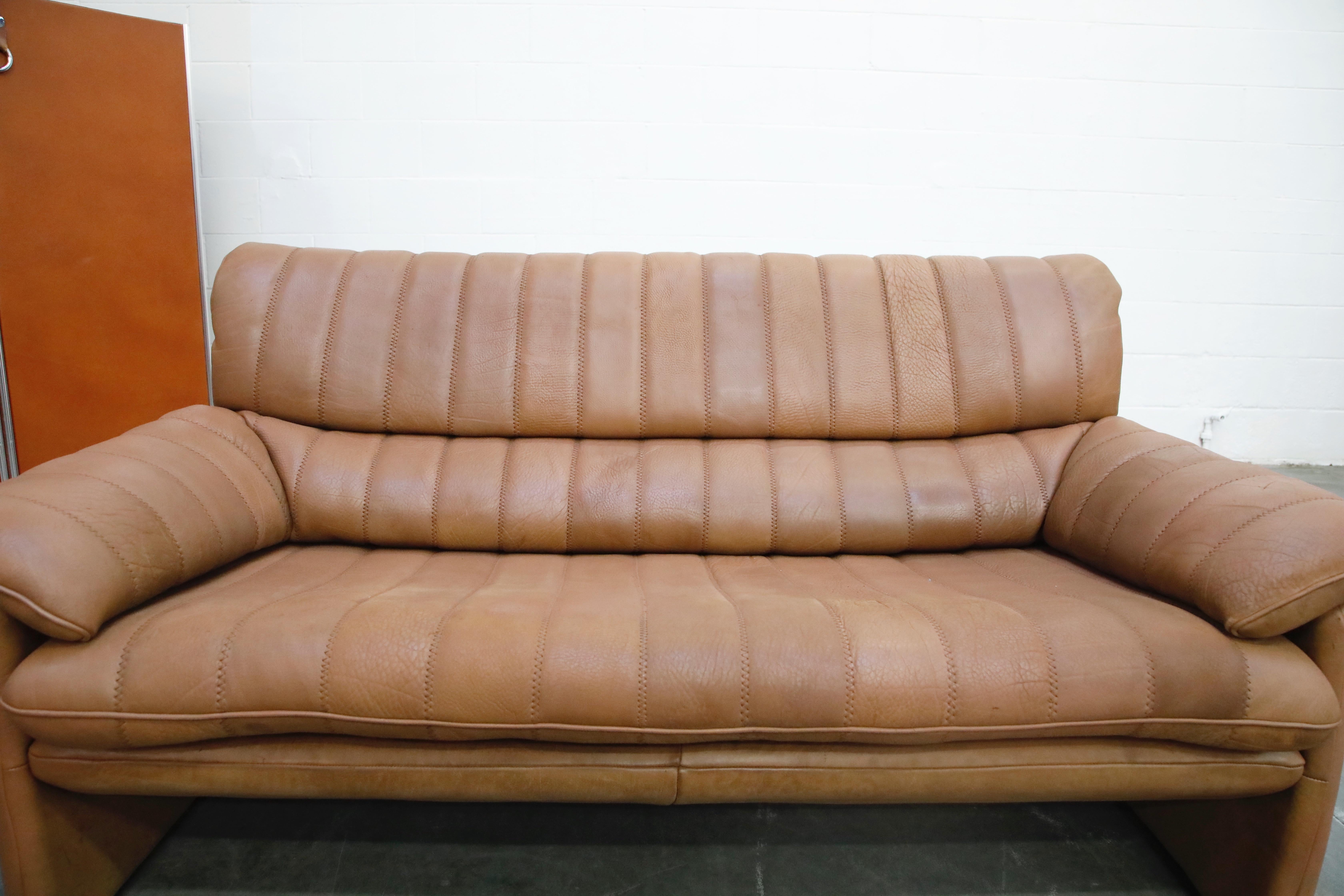 De Sede DS-86 Buffalo Leather Living Room Set, Switzerland c. 1970s, Signed  8