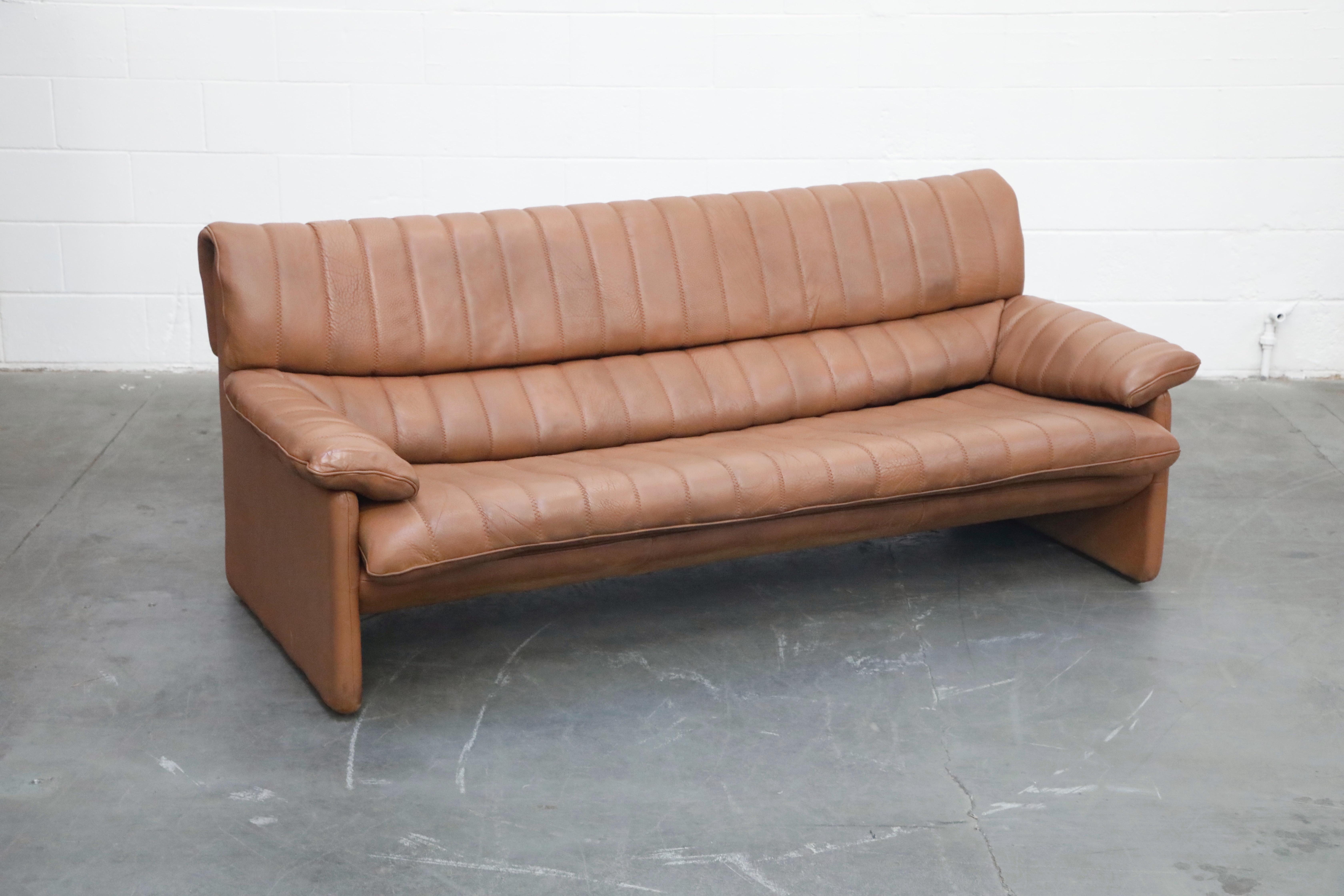 Modern De Sede DS-86 Buffalo Leather Living Room Set, Switzerland c. 1970s, Signed 
