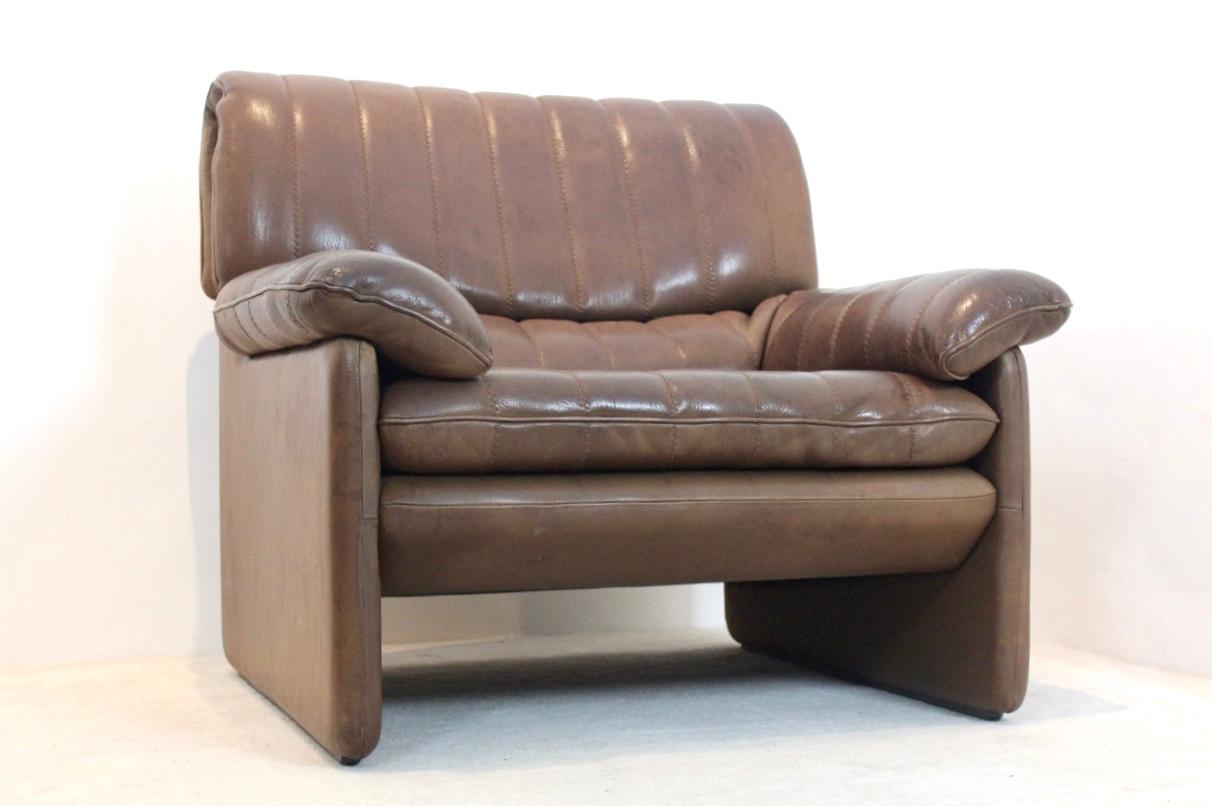 De Sede DS-86 Living Room Set in Soft Thick Brown Neck Leather 4