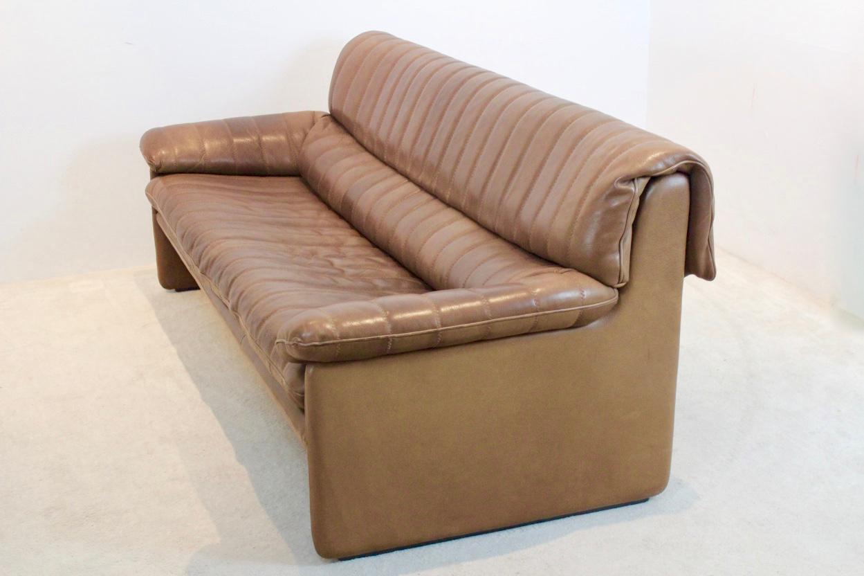 Swiss De Sede DS-86 Living Room Set in Soft Thick Brown Neck Leather