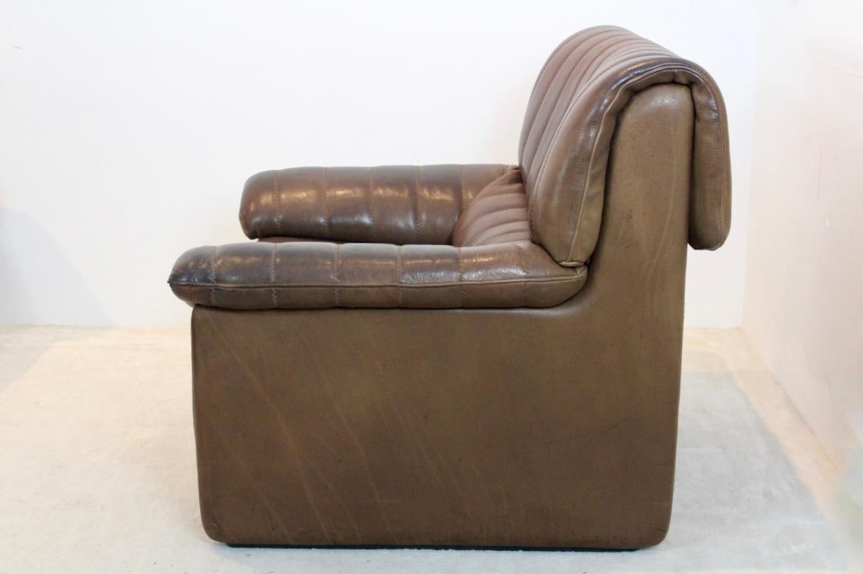 De Sede DS-86 Lounge Chair in Soft Thick Brown Neck Leather In Good Condition In Voorburg, NL