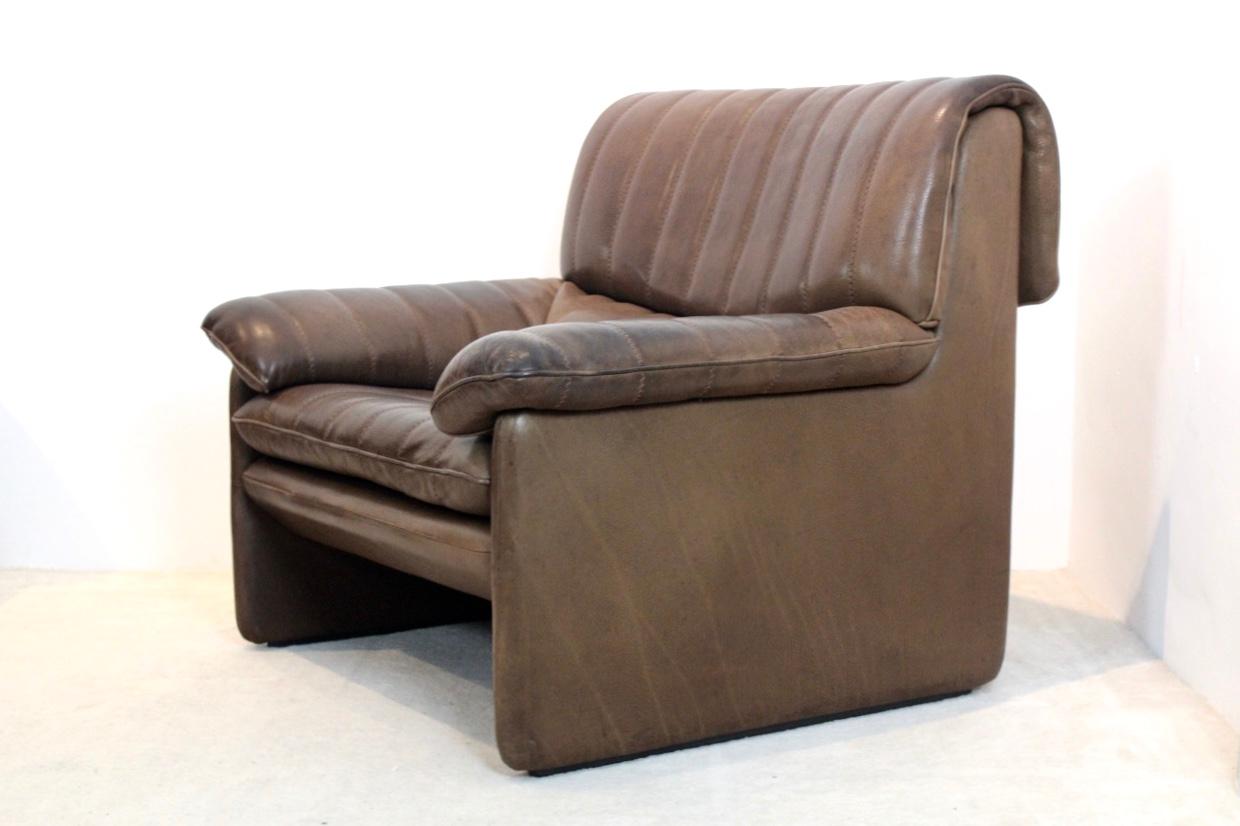 De Sede DS-86 Lounge Chair in Soft Thick Brown Neck Leather 1