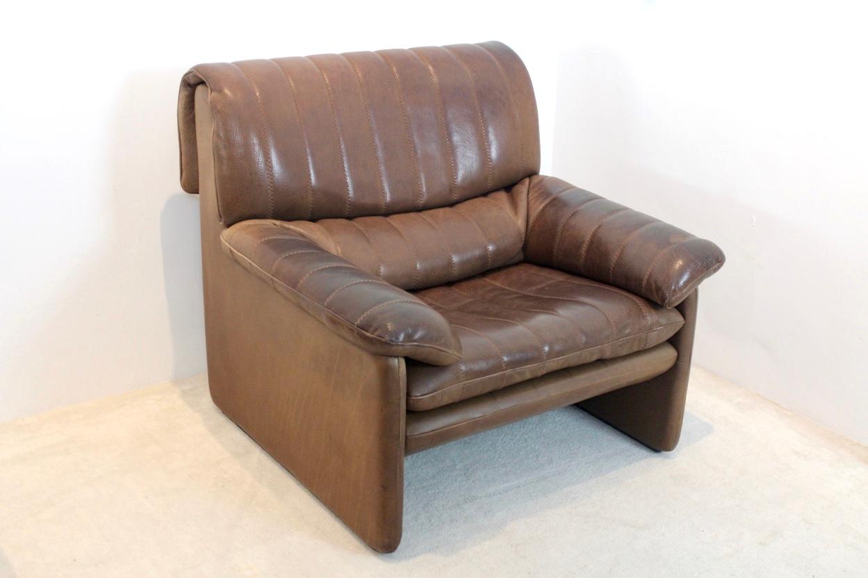 De Sede DS-86 Lounge Chair in Soft Thick Brown Neck Leather 2