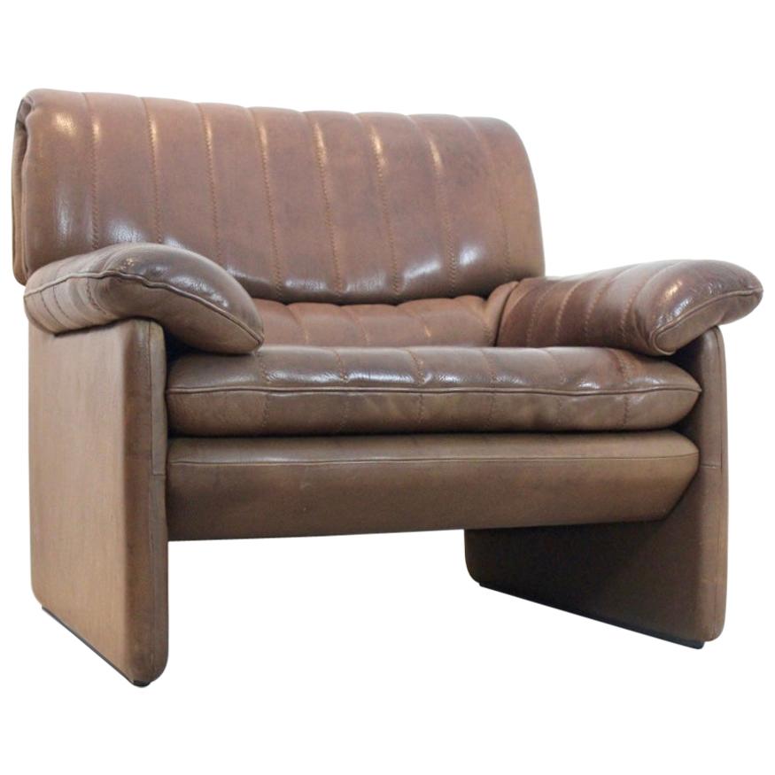 De Sede DS-86 Lounge Chair in Soft Thick Brown Neck Leather