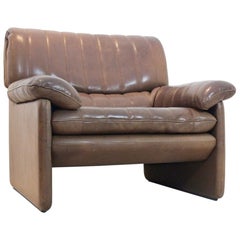 De Sede DS-86 Lounge Chair in Soft Thick Brown Neck Leather