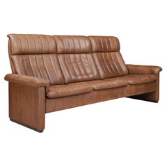 Vintage De Sede DS-86 Patinated Leather Sofa, Switzerland, 1970s