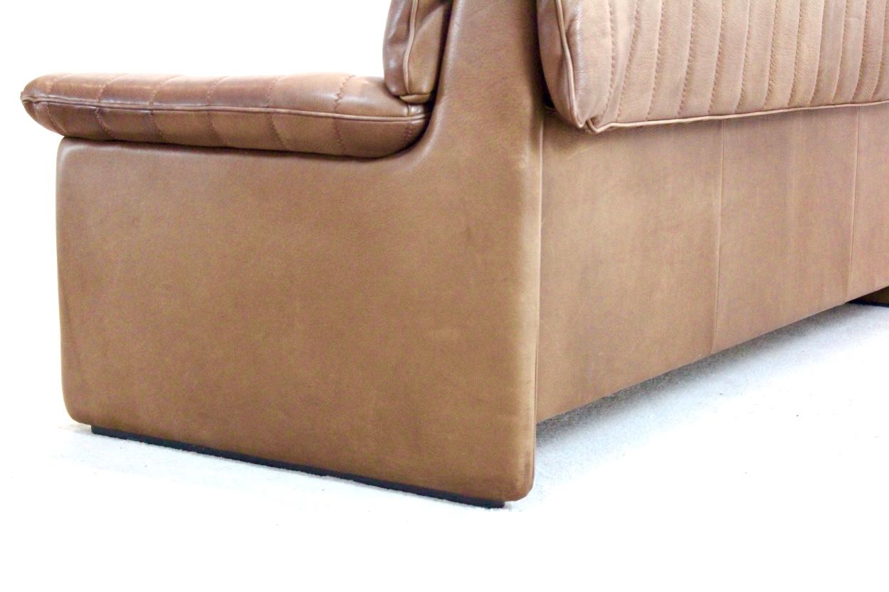 De Sede DS-86 Three-Seat Sofa in Soft Thick Brown Neck Leather 8