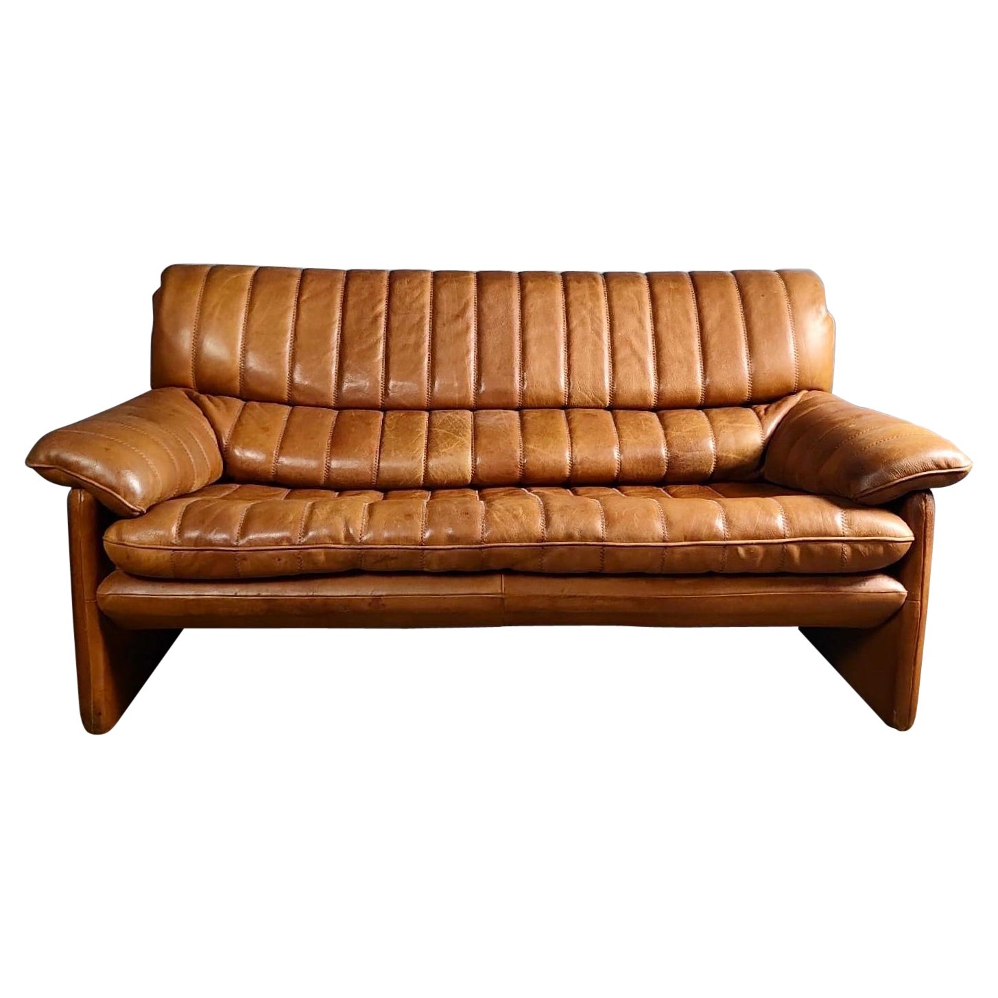 De Sede DS-86 Two Seater Brown Leather Sofa Mid Century Vintage Retro MCM