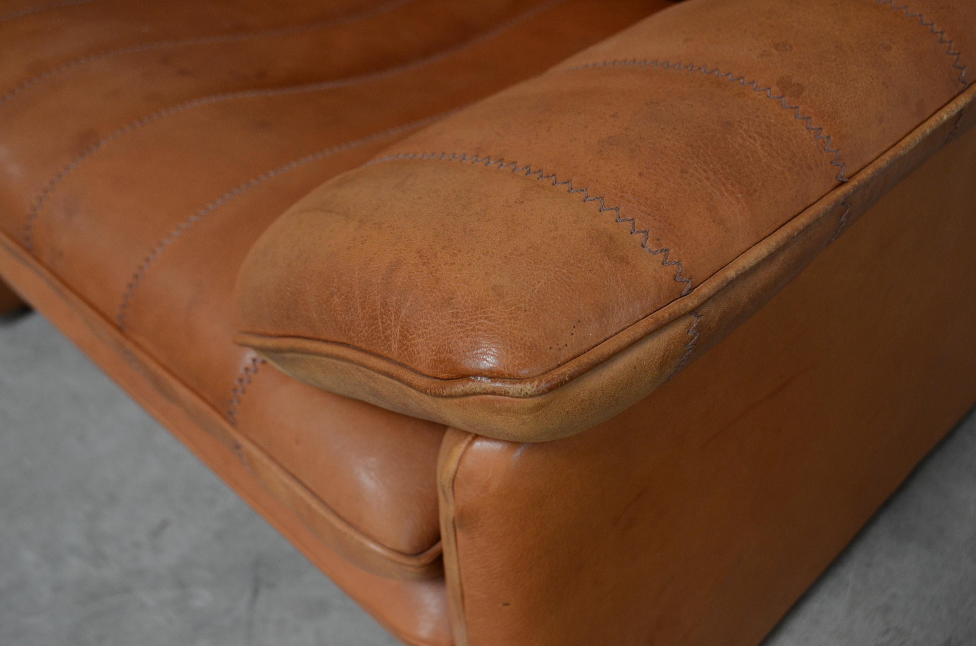 De Sede DS 86 Vintage Cognac Neck Leather Armchair 2