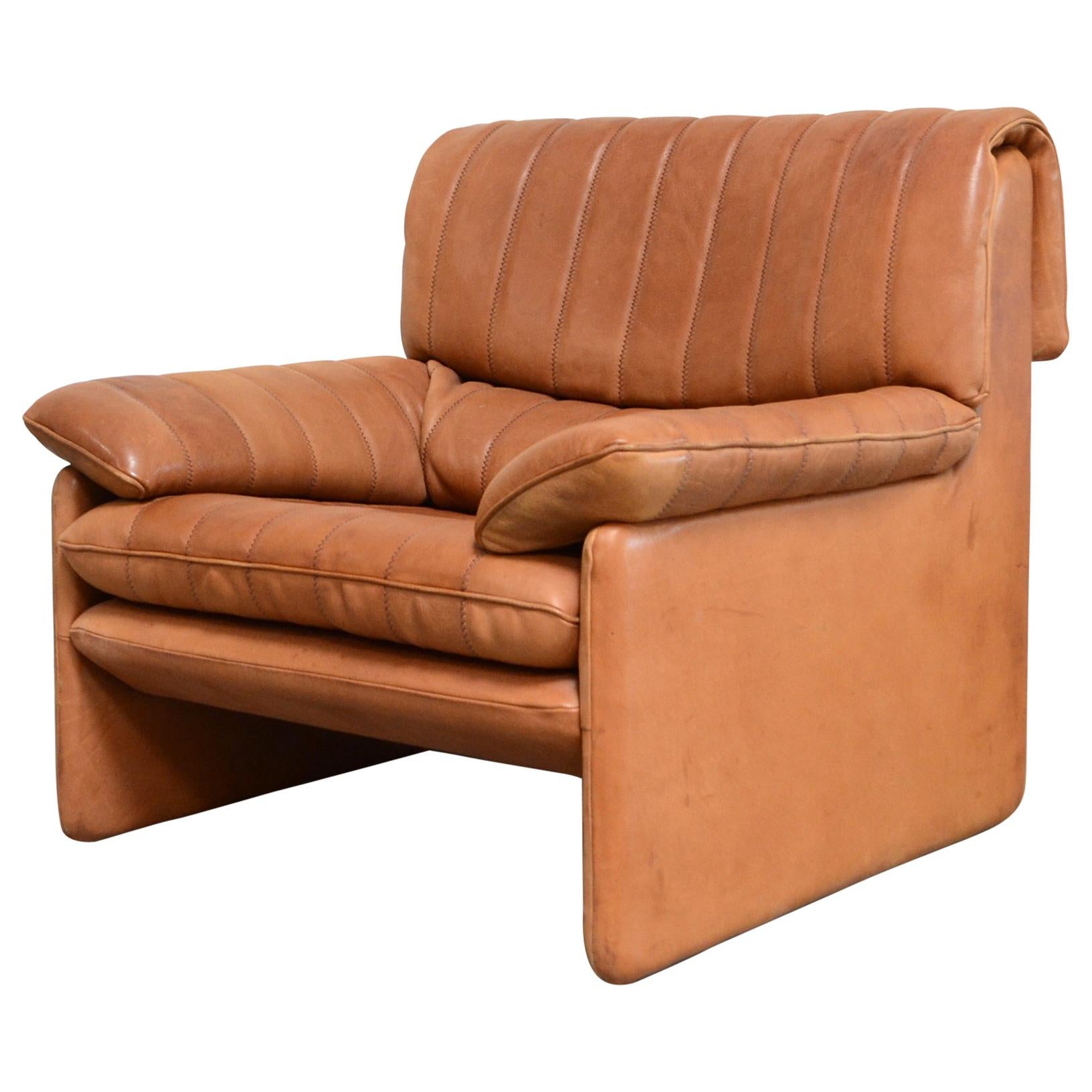 De Sede DS 86 Vintage Cognac Neck Leather Armchair