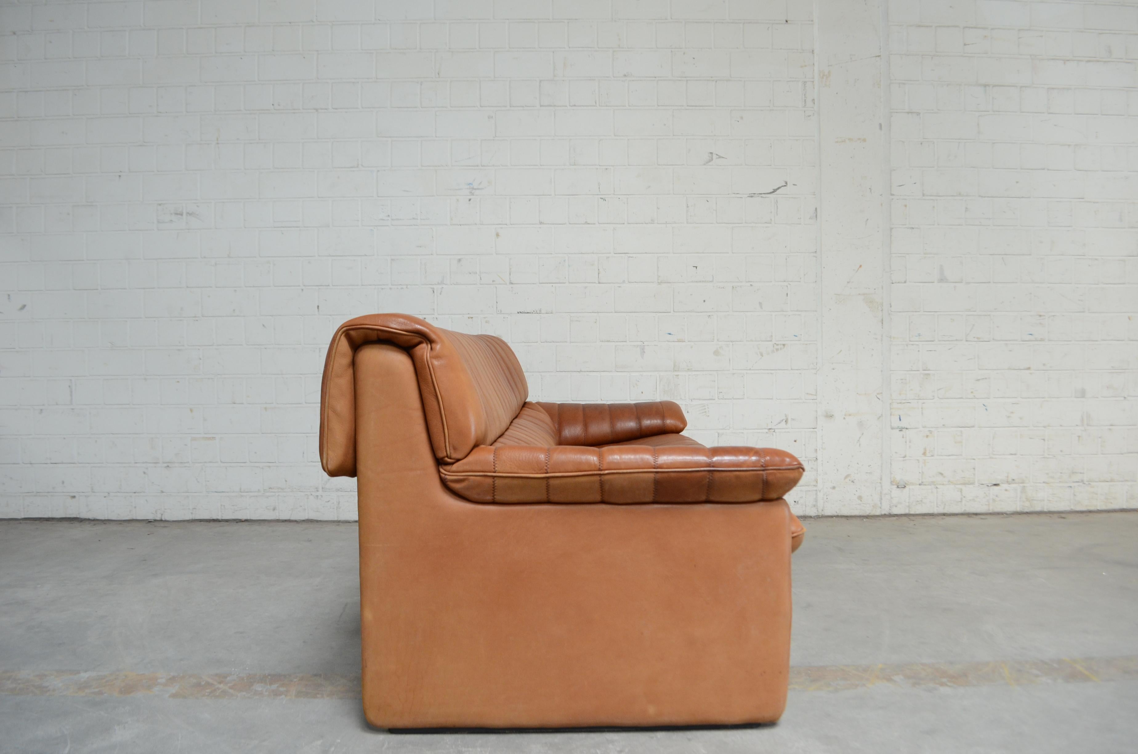 De Sede DS 86 Vintage Cognac Neck Leather Sofa 6