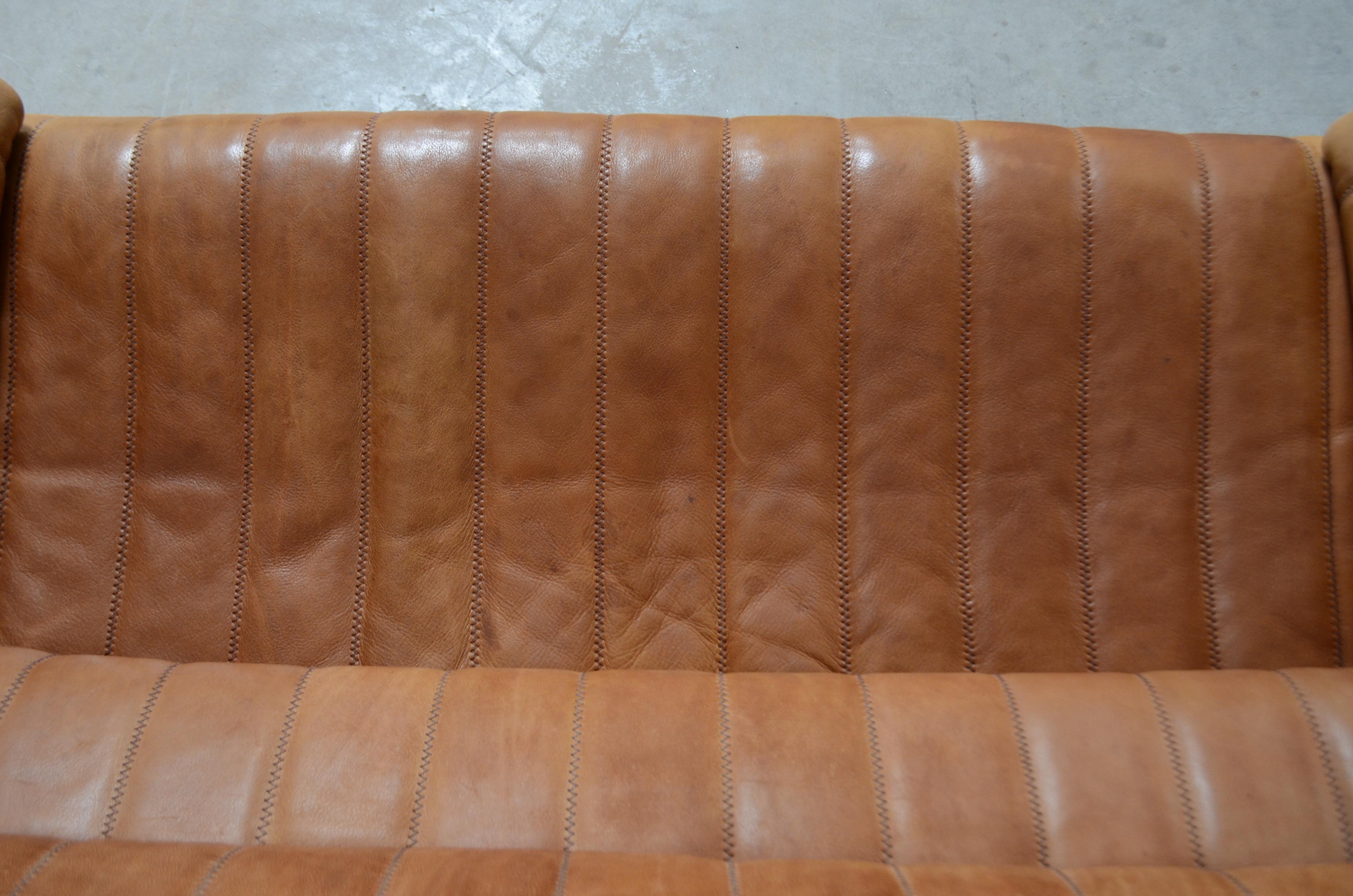 De Sede DS 86 Vintage Cognac Neck Leather Sofa 7