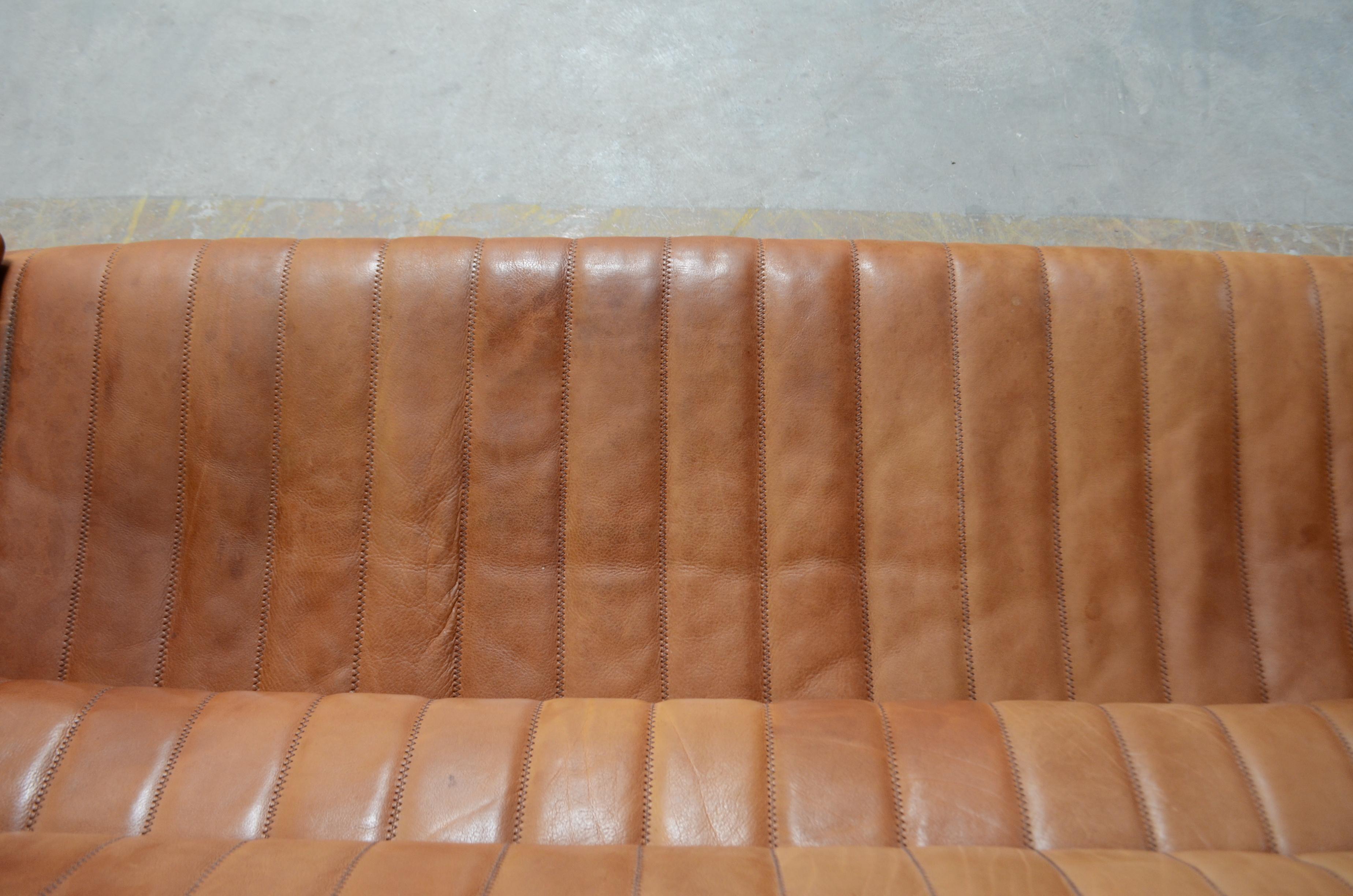 De Sede DS 86 Vintage Cognac Neck Leather Sofa 8