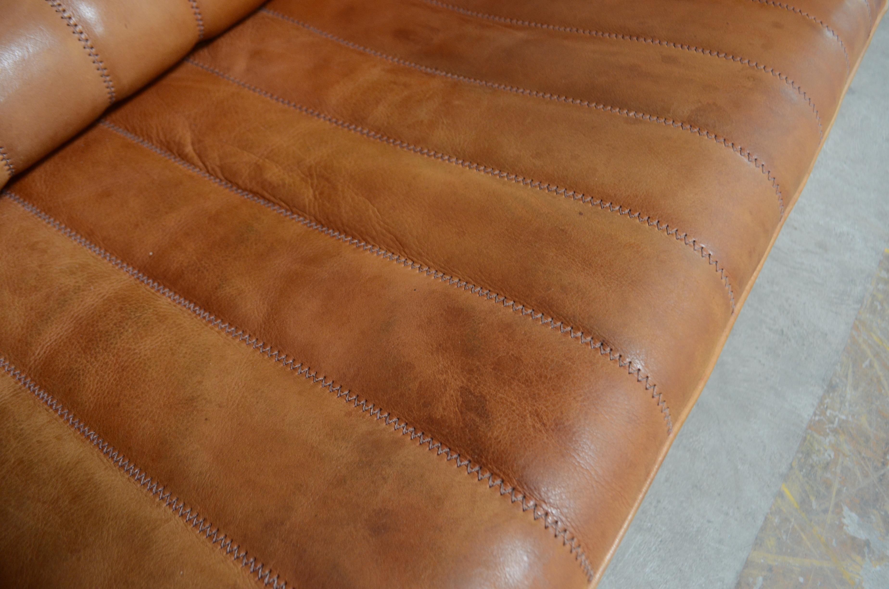 De Sede DS 86 Vintage Cognac Neck Leather Sofa 9