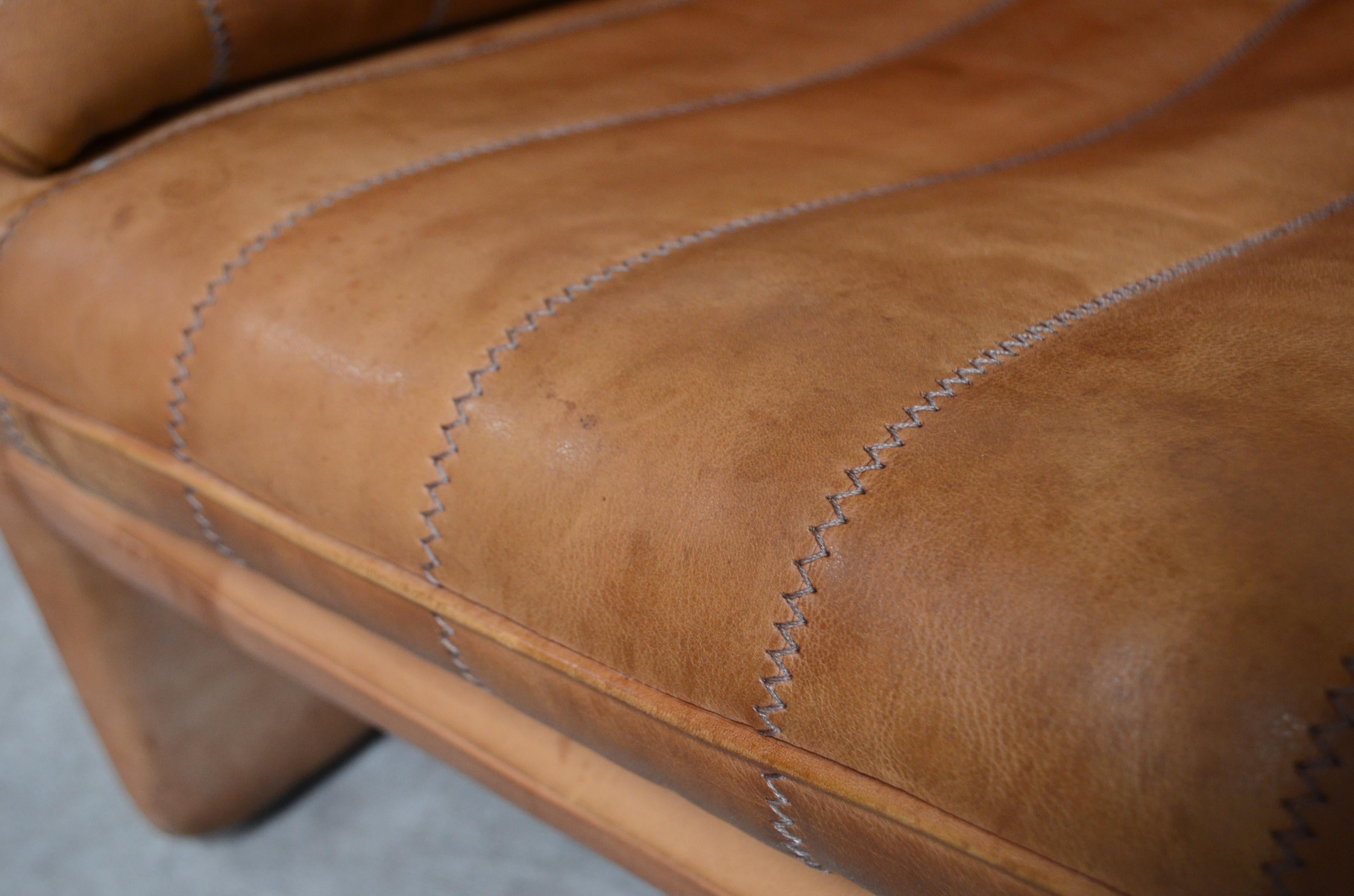 De Sede Canapé vintage en cuir à col cognac DS 86 9
