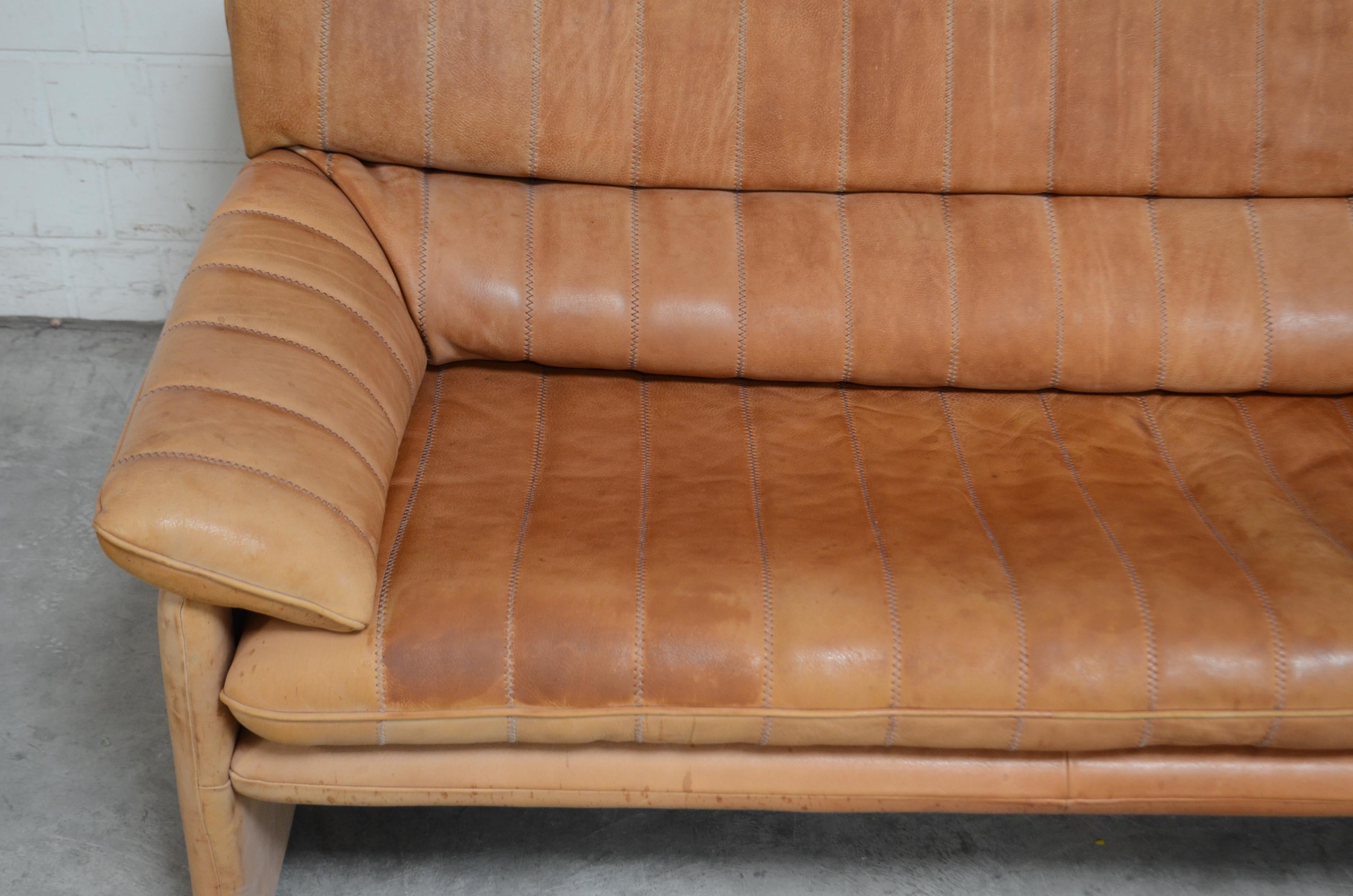 De Sede DS 86 Vintage Cognac Neck Leather Sofa 10