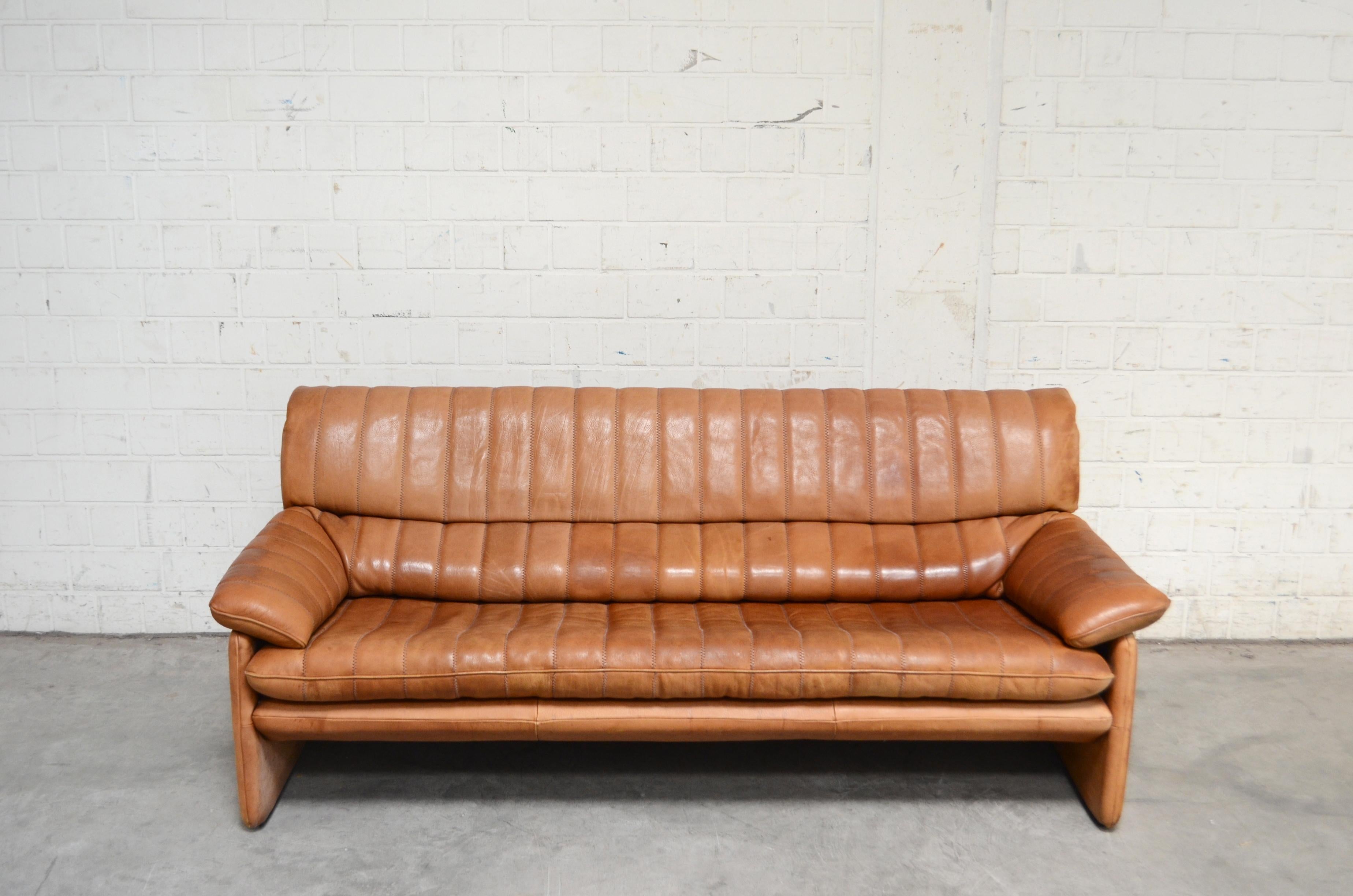De Sede DS 86 Vintage Cognac Neck Leather Sofa 12