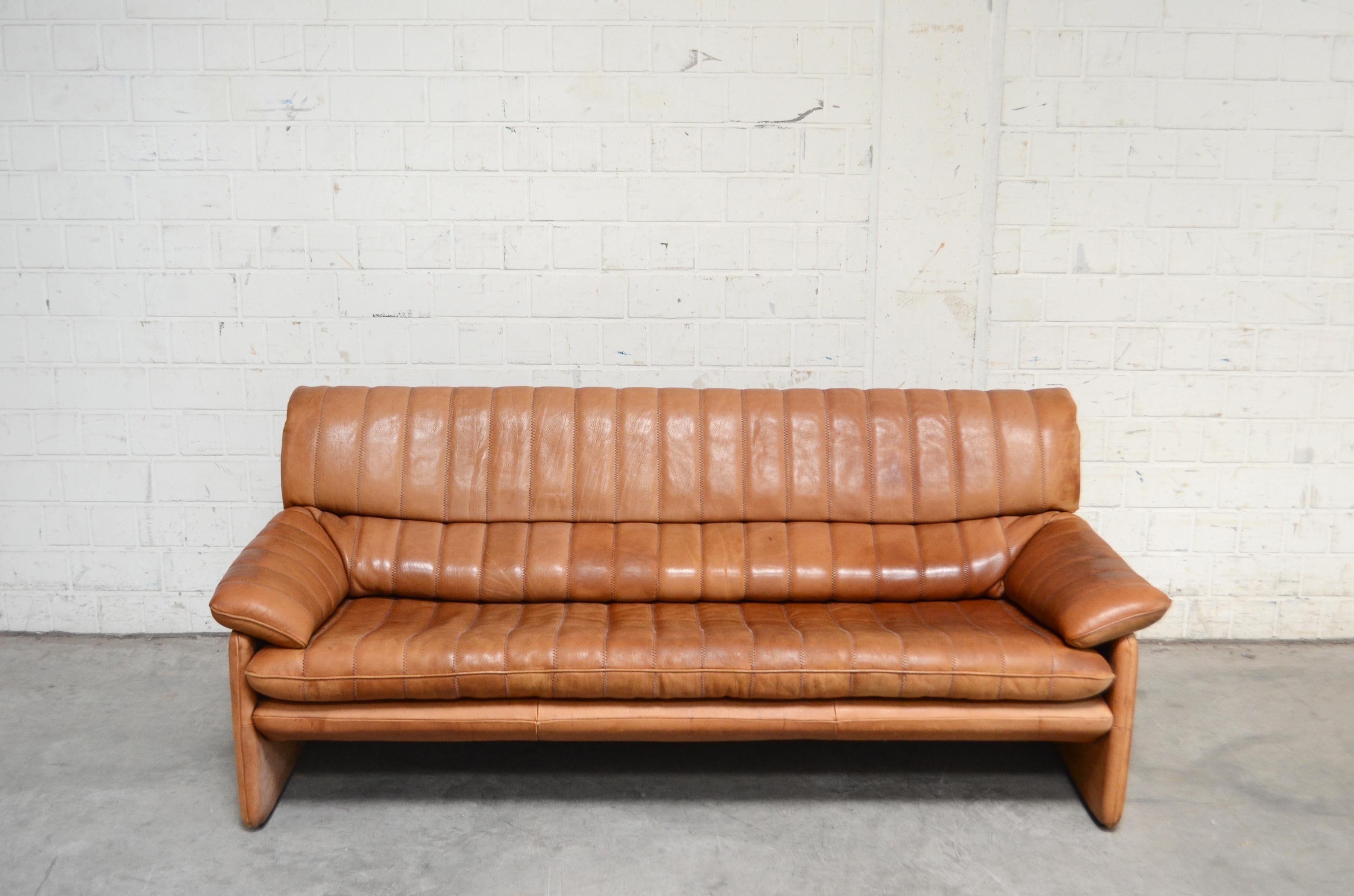 De Sede Canapé vintage en cuir à col cognac DS 86 11