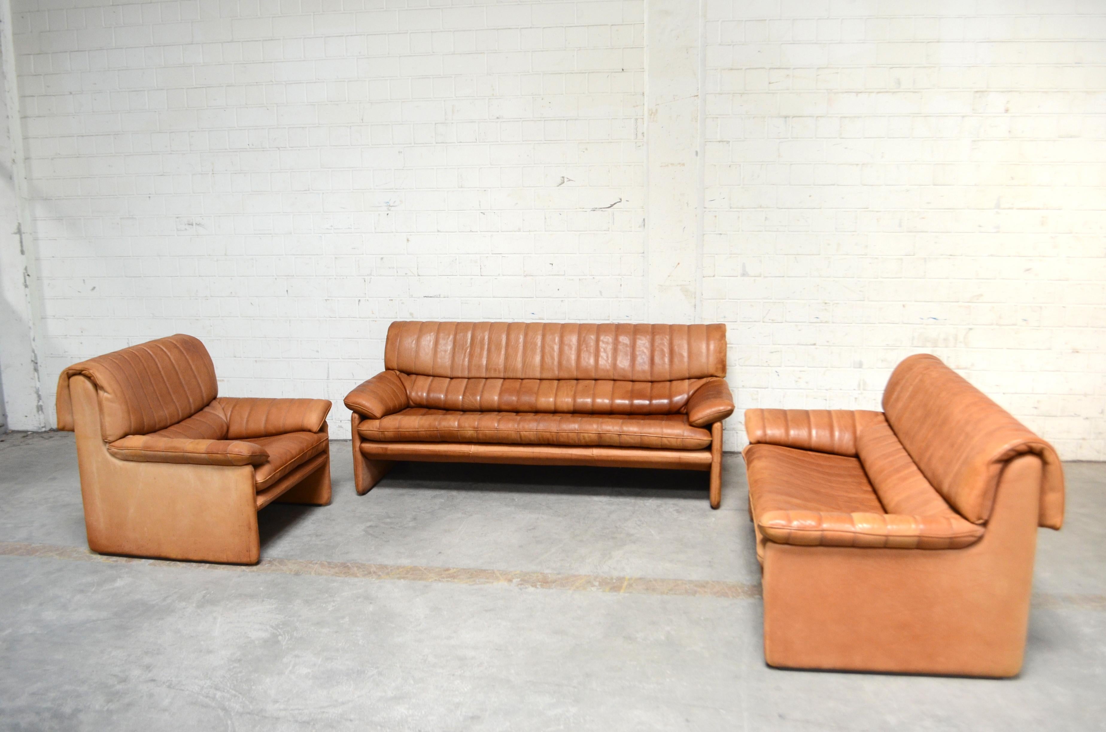 De Sede Canapé vintage en cuir à col cognac DS 86 13