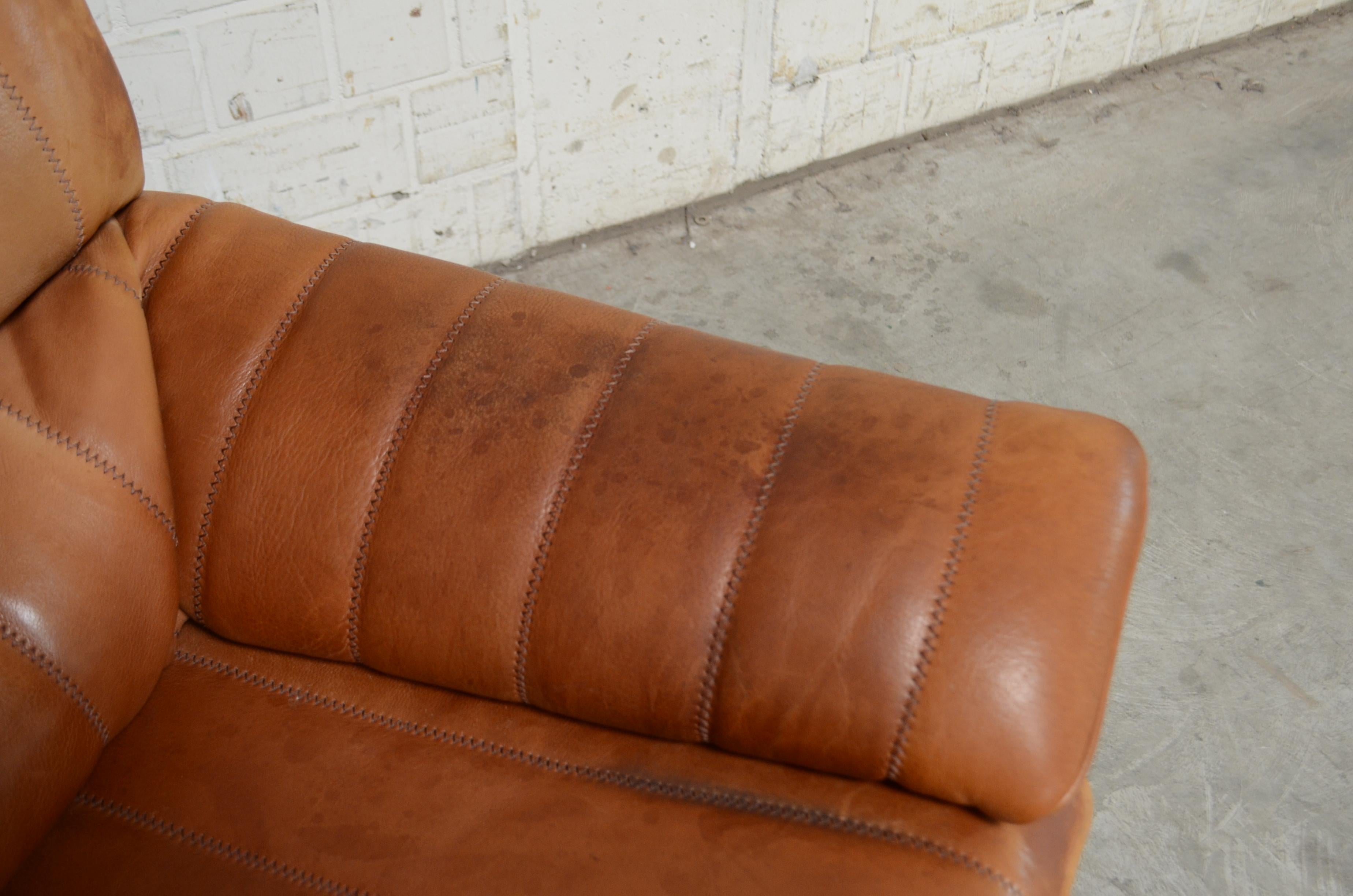 Late 20th Century De Sede DS 86 Vintage Cognac Neck Leather Sofa