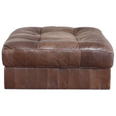 Used De Sede DS 88 Leather Ottoman or Pouf Patchwork Brown