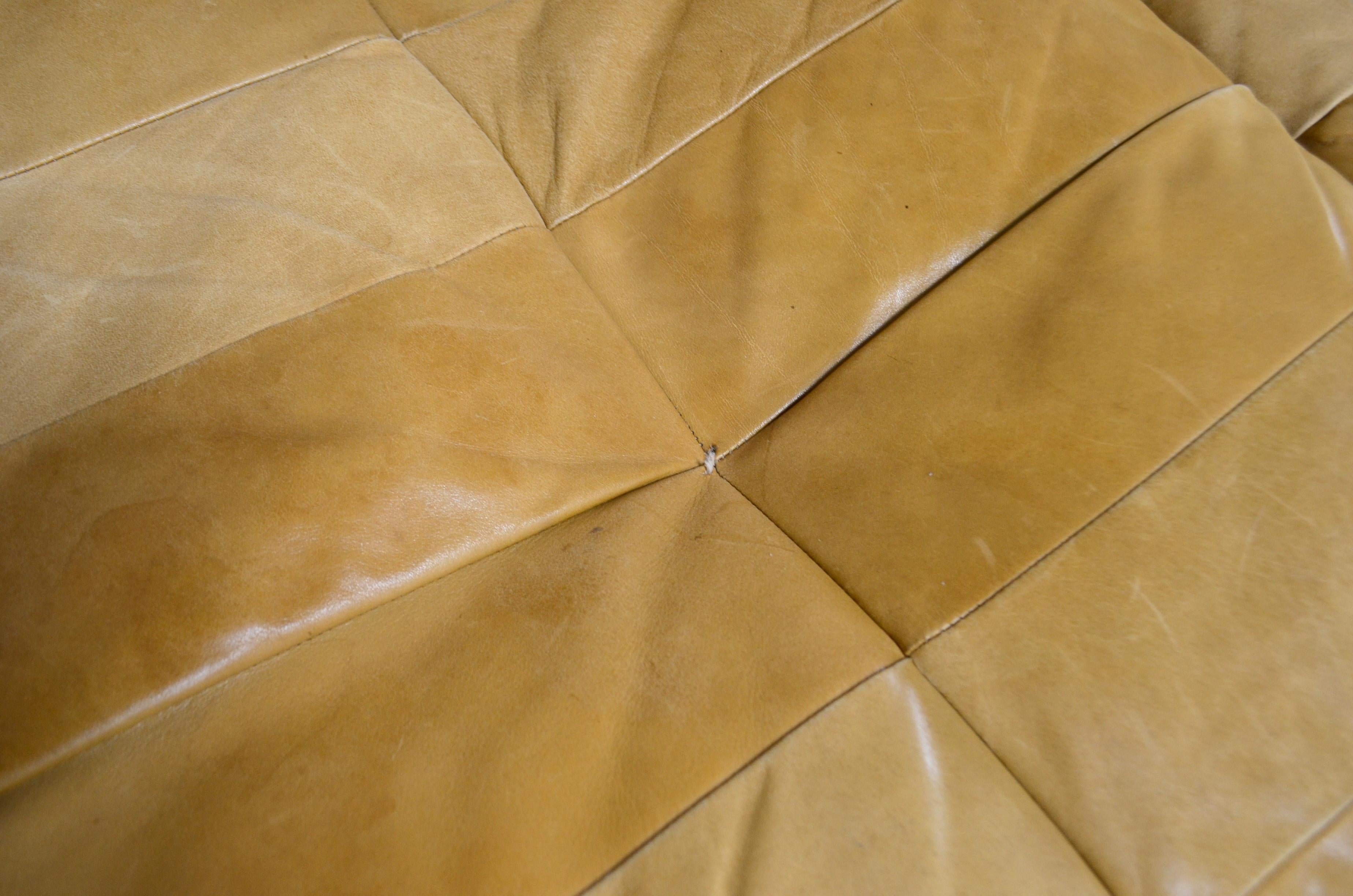 De Sede DS 88 Modular Leather  Sofa yellow cognac patchwork 6