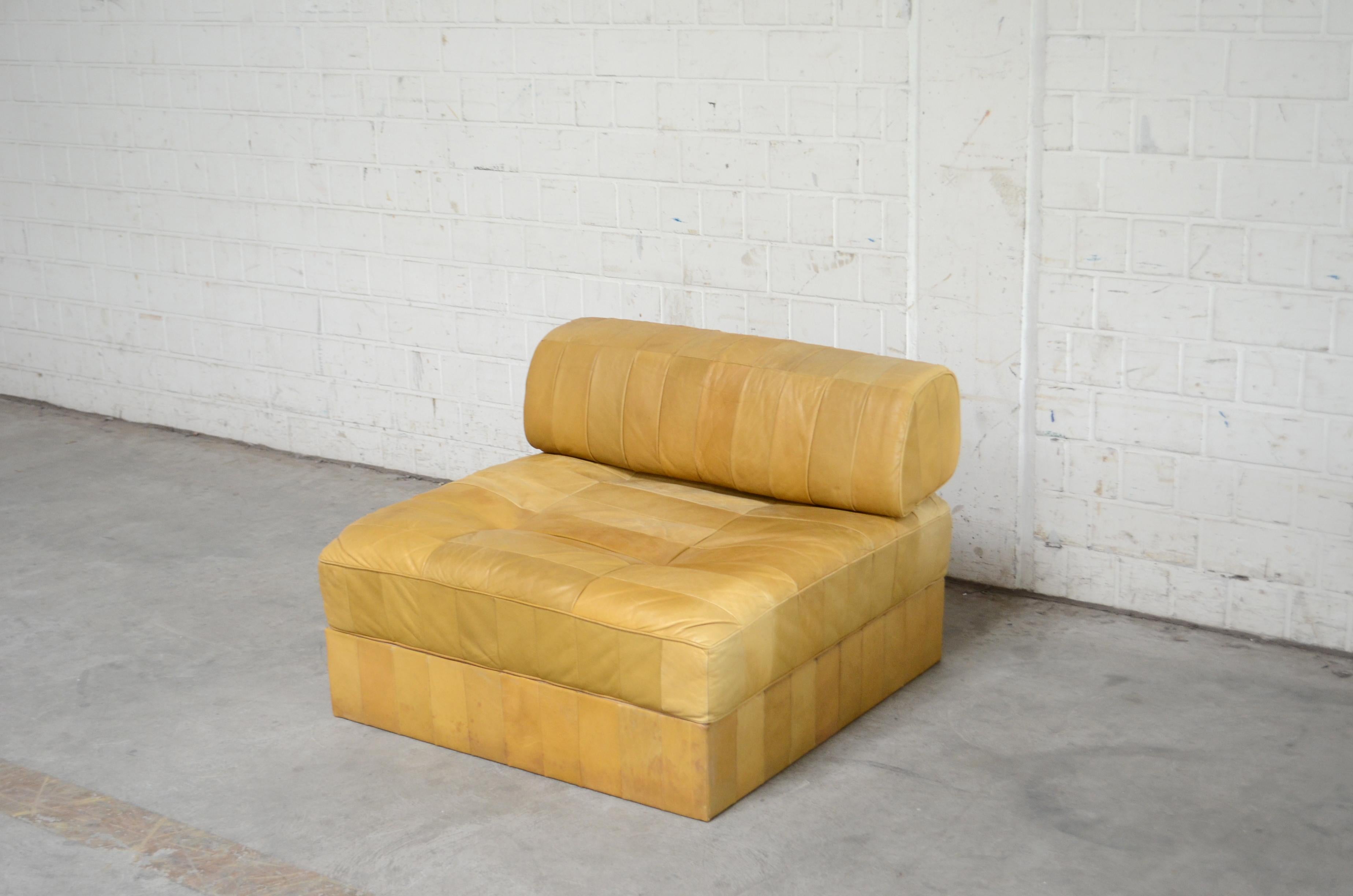 De Sede DS 88 Modular Leather  Sofa yellow cognac patchwork 12